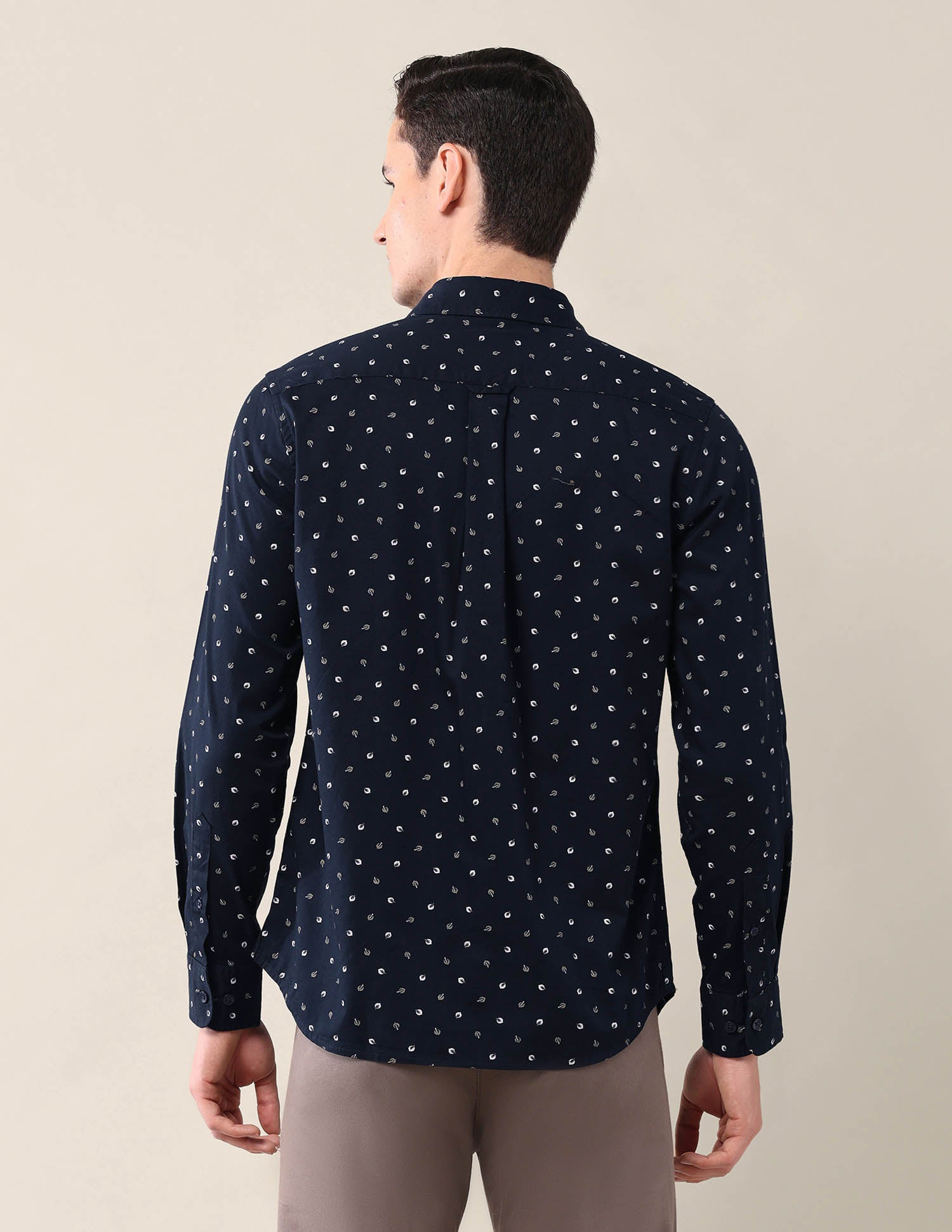 All-Over Printed Tailored Fit Shirt Navy - U.S. Polo Assn. India | Large