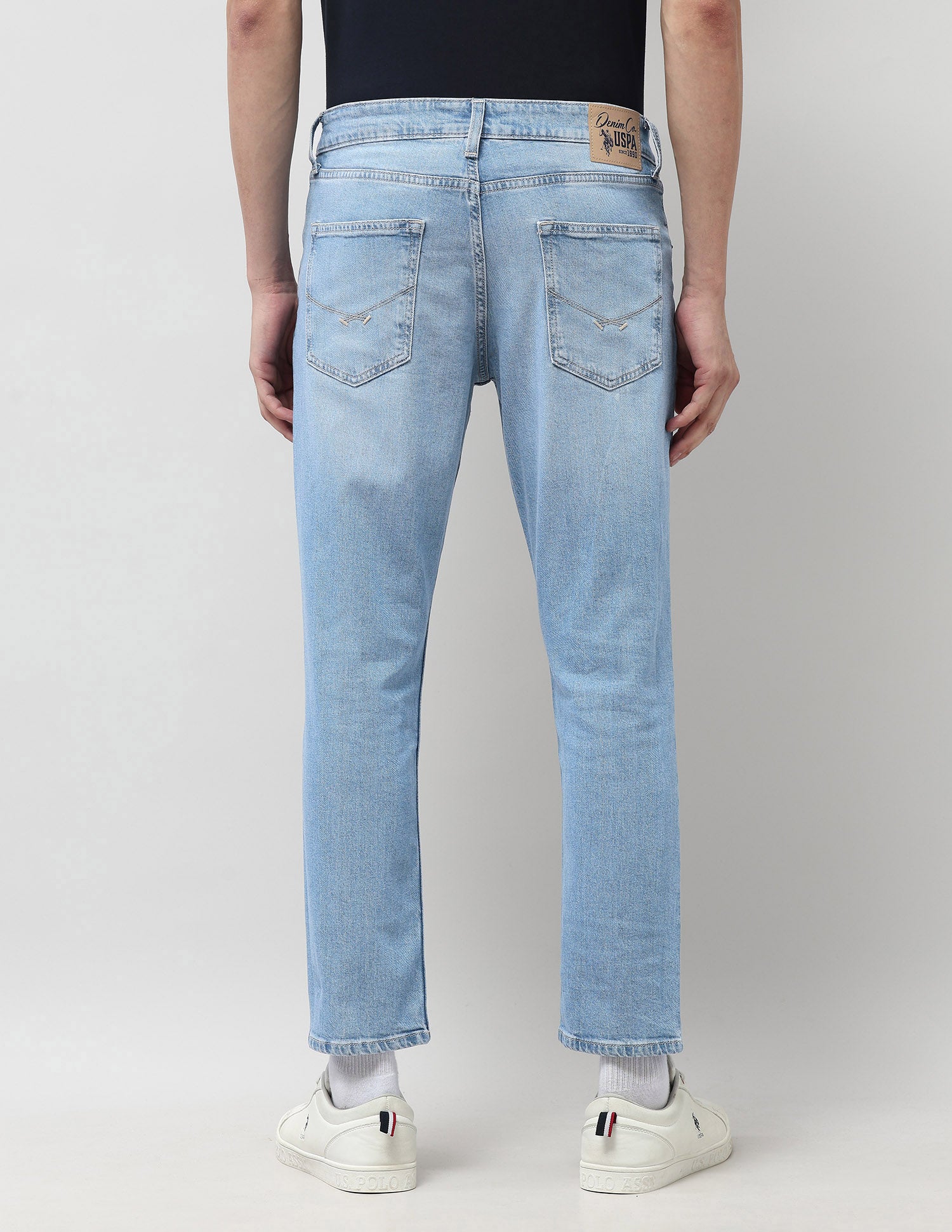 Cole Comfort Cropped Fit Blue Jeans Rags Wash - U.S. POLO ASSN. | Large