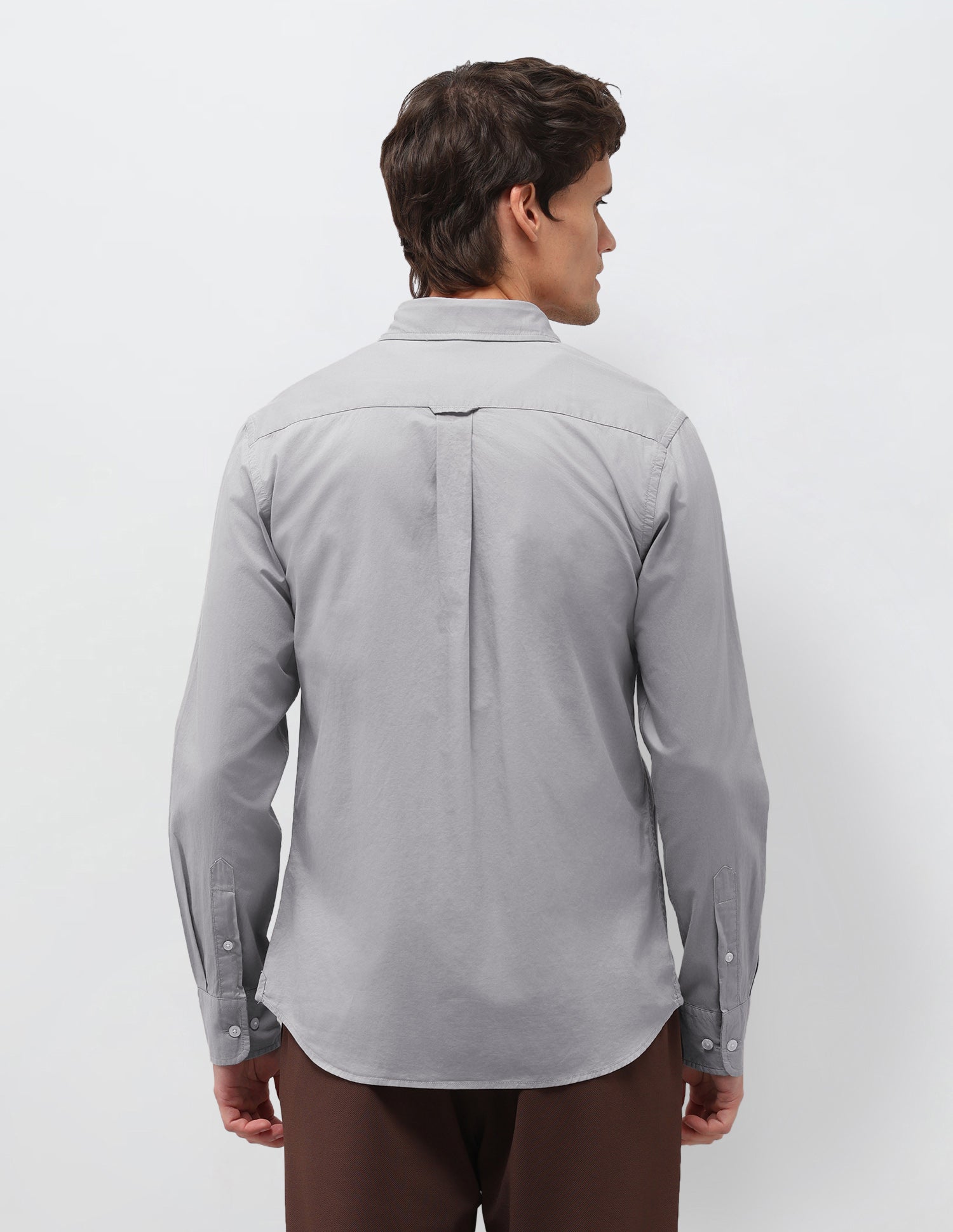 Twill Solid Shirt Light Grey - U.S. Polo Assn. India | Large