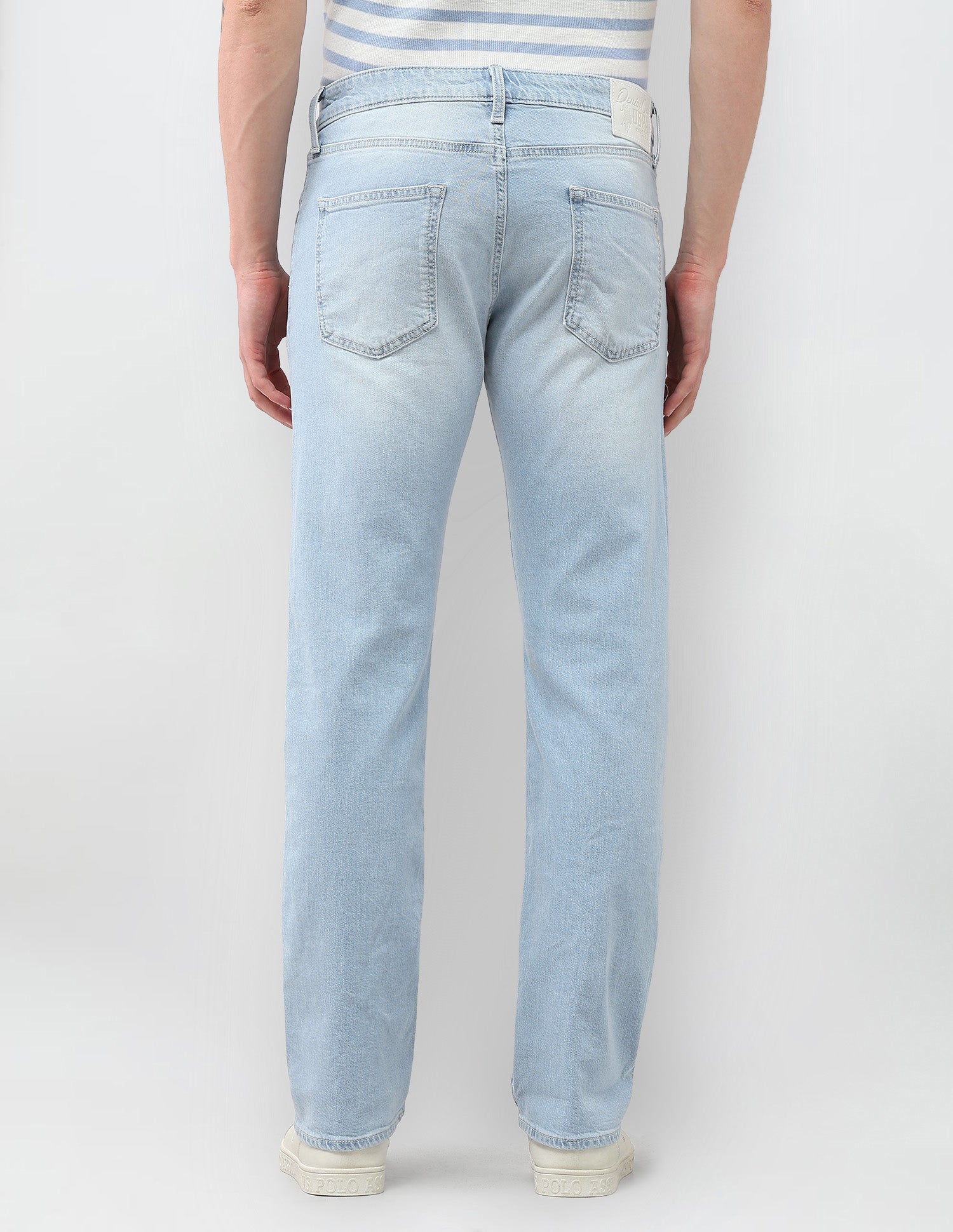 Harold Slim Straight Fit Blue Jeans Light Blue - U.S. Polo Assn. India | Large