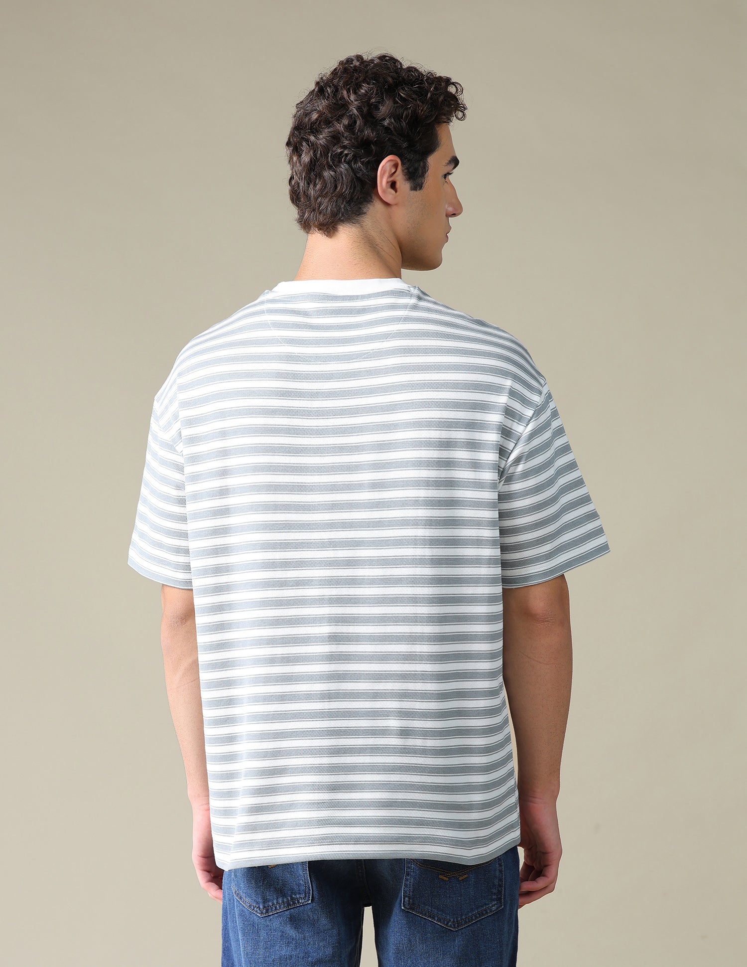 Relaxed Fit Horizontal Striped T-Shirt Grey - U.S. Polo Assn. India | Large