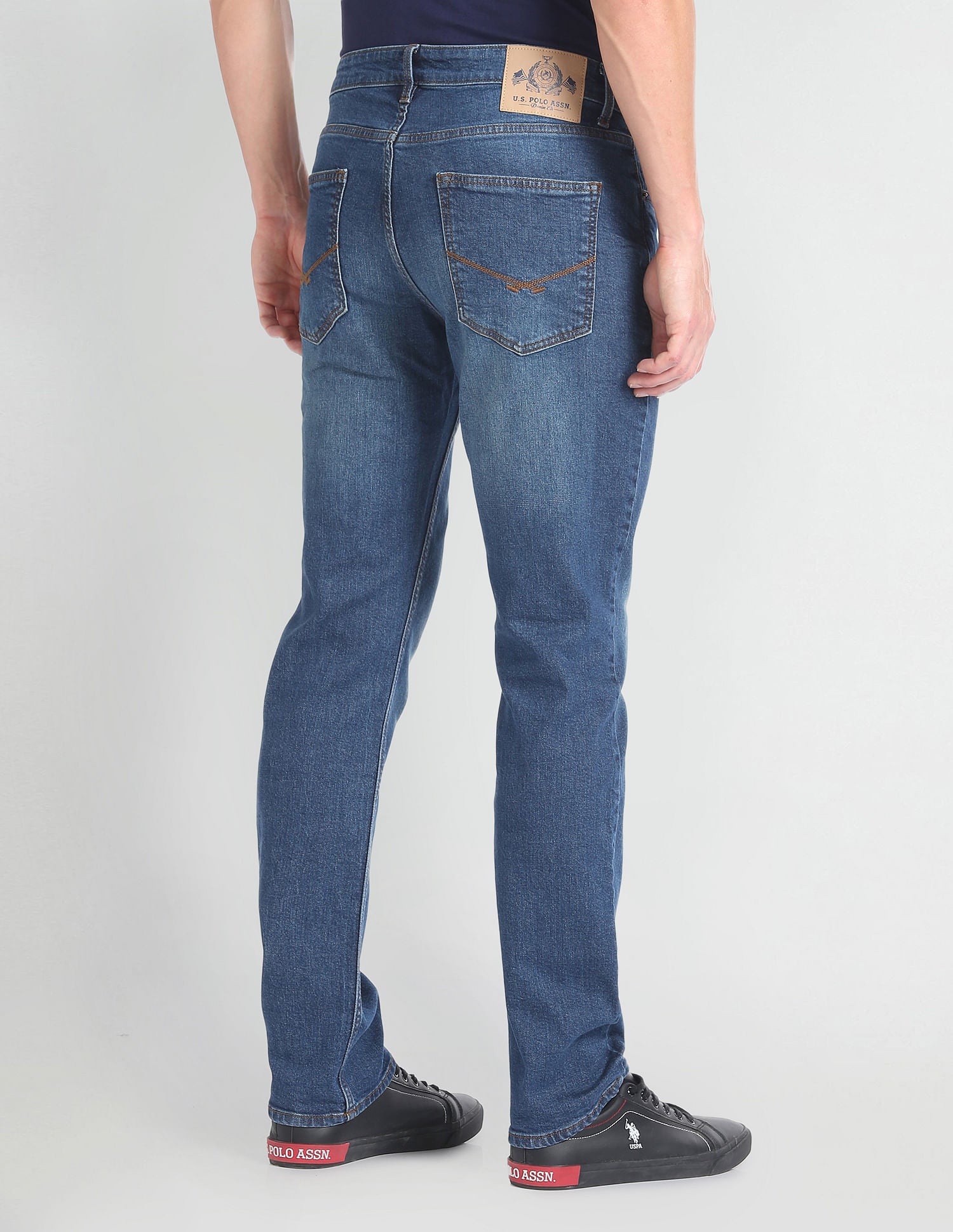 Harold Slim Straight Fit Blue Jeans Blue - U.S. Polo Assn. India | Large