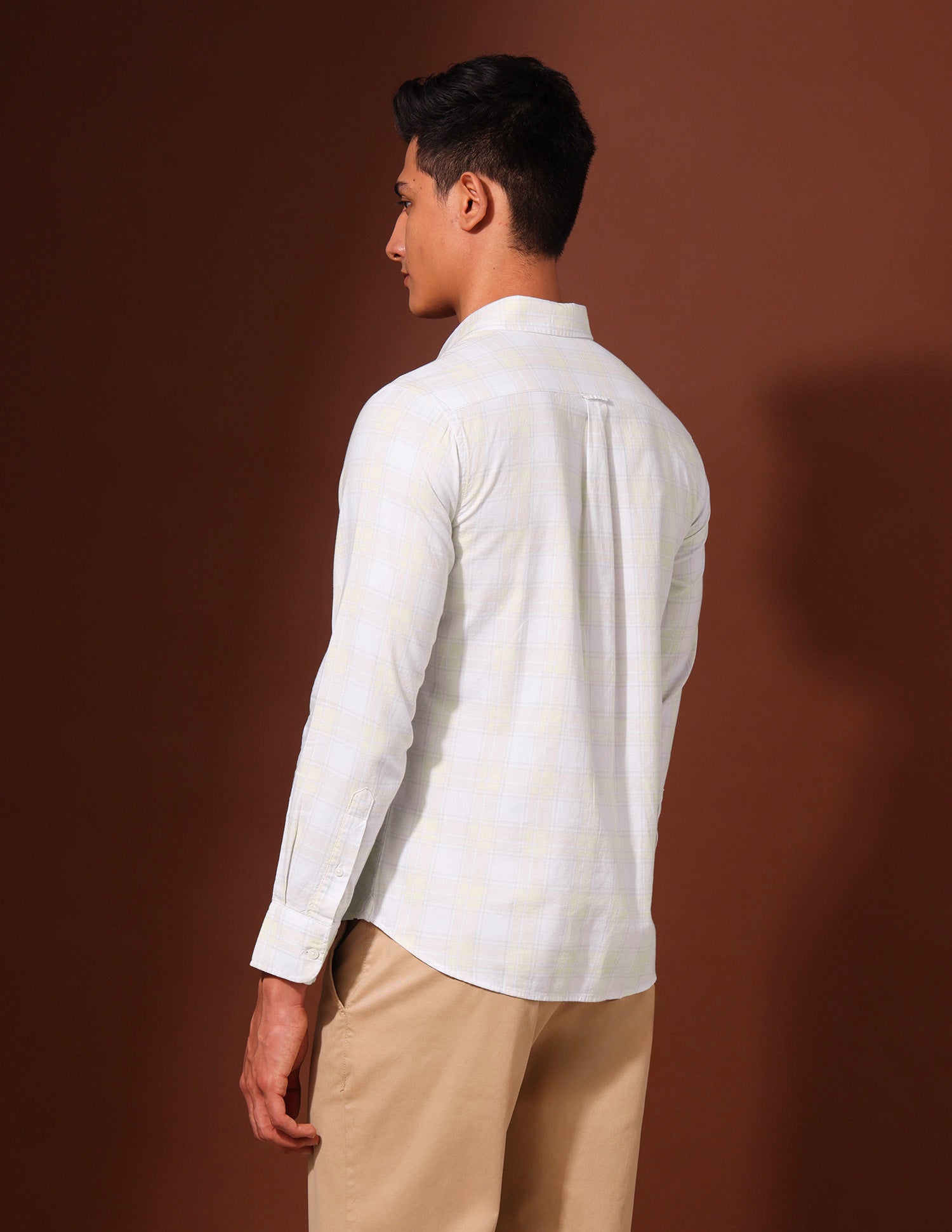 Grid Tattersall Checked Pure Cotton Shirt Beige - U.S. Polo Assn. India | Large