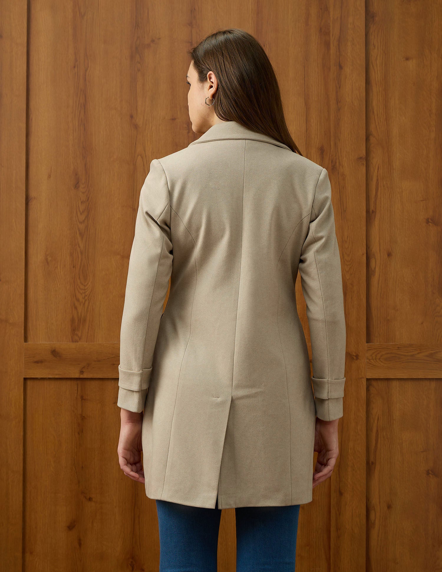 Soild Regular Fit Single Breasted Coat Brown - U.S. POLO ASSN. | Large