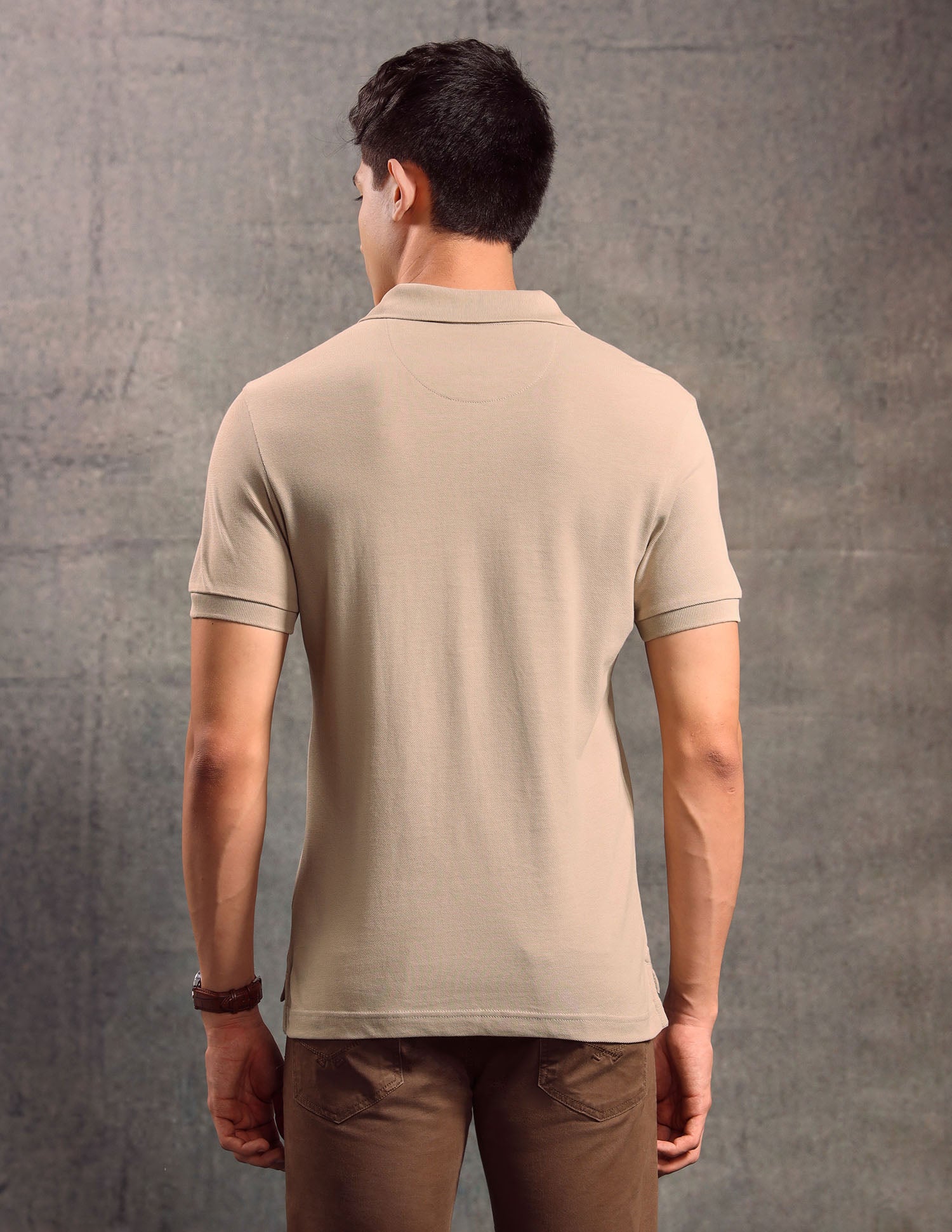 Graphic Printed Muscle Fit Polo shirt Beige - U.S. POLO ASSN. | Large