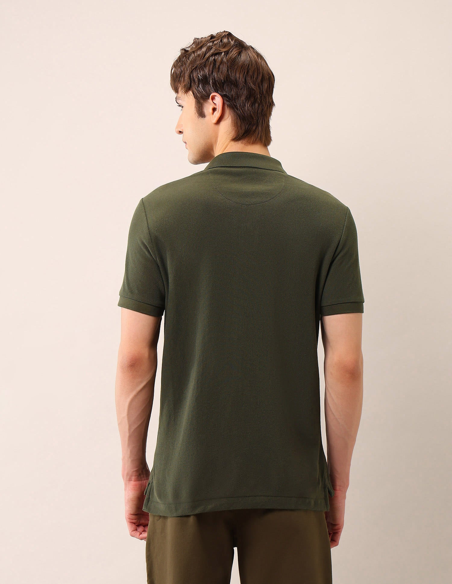 Colourblocked Pure Cotton Polo Shirt Olive - U.S. Polo Assn. India | Large