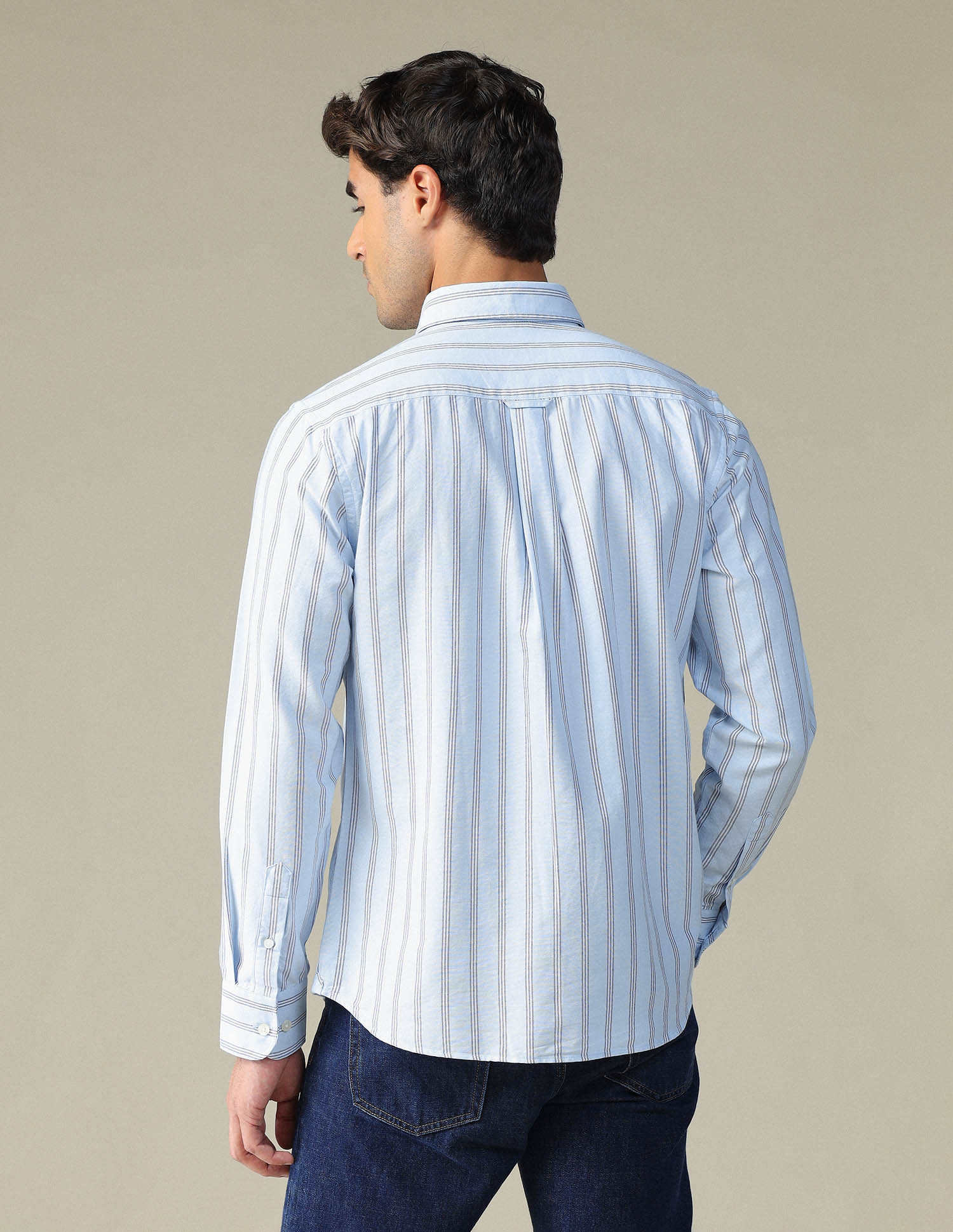 Vertical Striped Button Down Shirt Light Blue - U.S. POLO ASSN. | Large