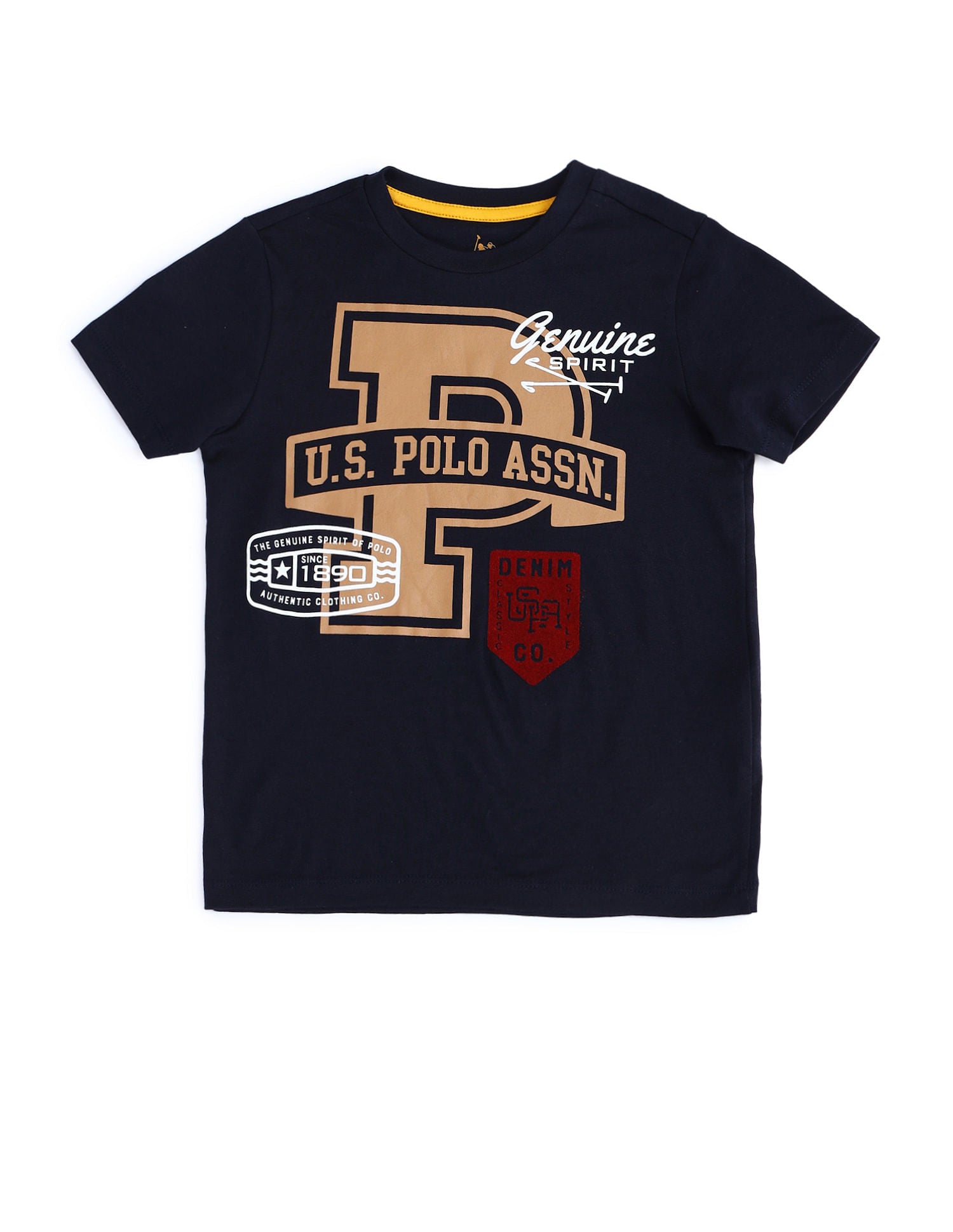 Boys Brand Print Regular Fit T-shirt Navy - U.S. POLO ASSN. | Large