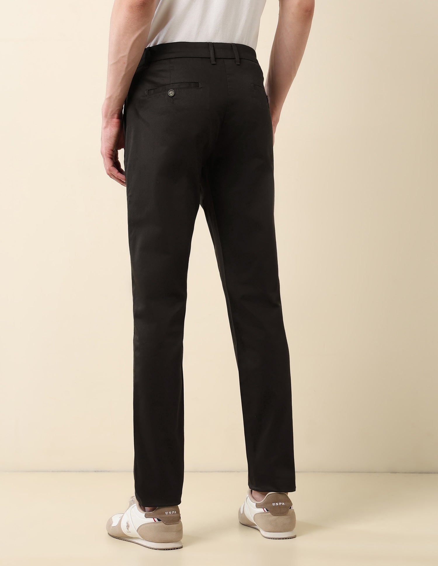 Slim Fit Mid Rise Trousers Choco Brown - U.S. Polo Assn. India | Large