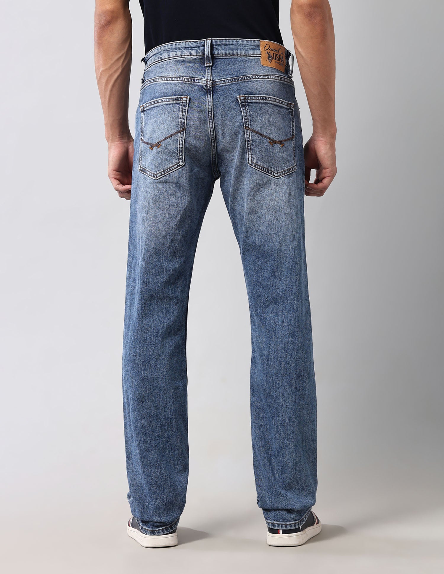Harold Slim Straight Fit Blue Vintage Jeans Dark Wash - U.S. Polo Assn. India | Large
