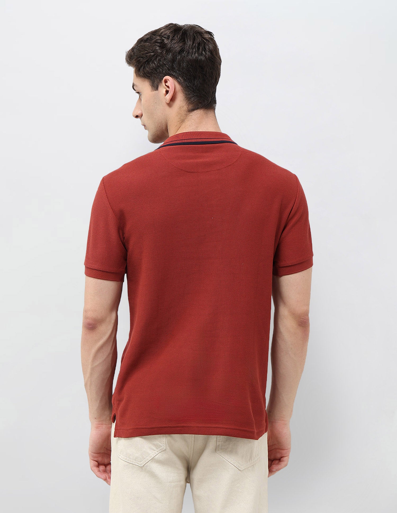 Textured Slim Fit Polo Shirt Red - U.S. Polo Assn. India | Large