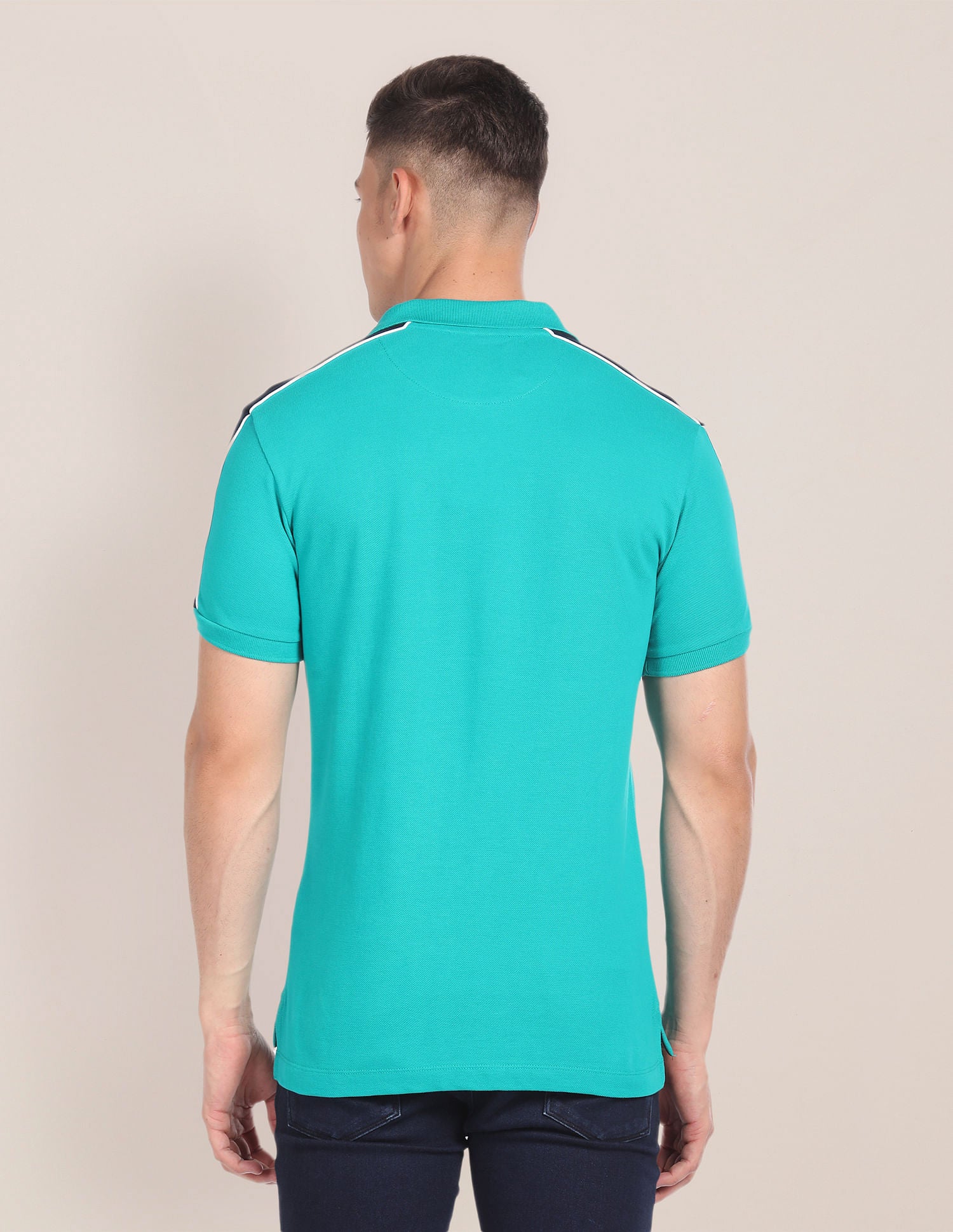 Brand Embroidered Cotton Polo Shirt Teal - U.S. Polo Assn. India | Large