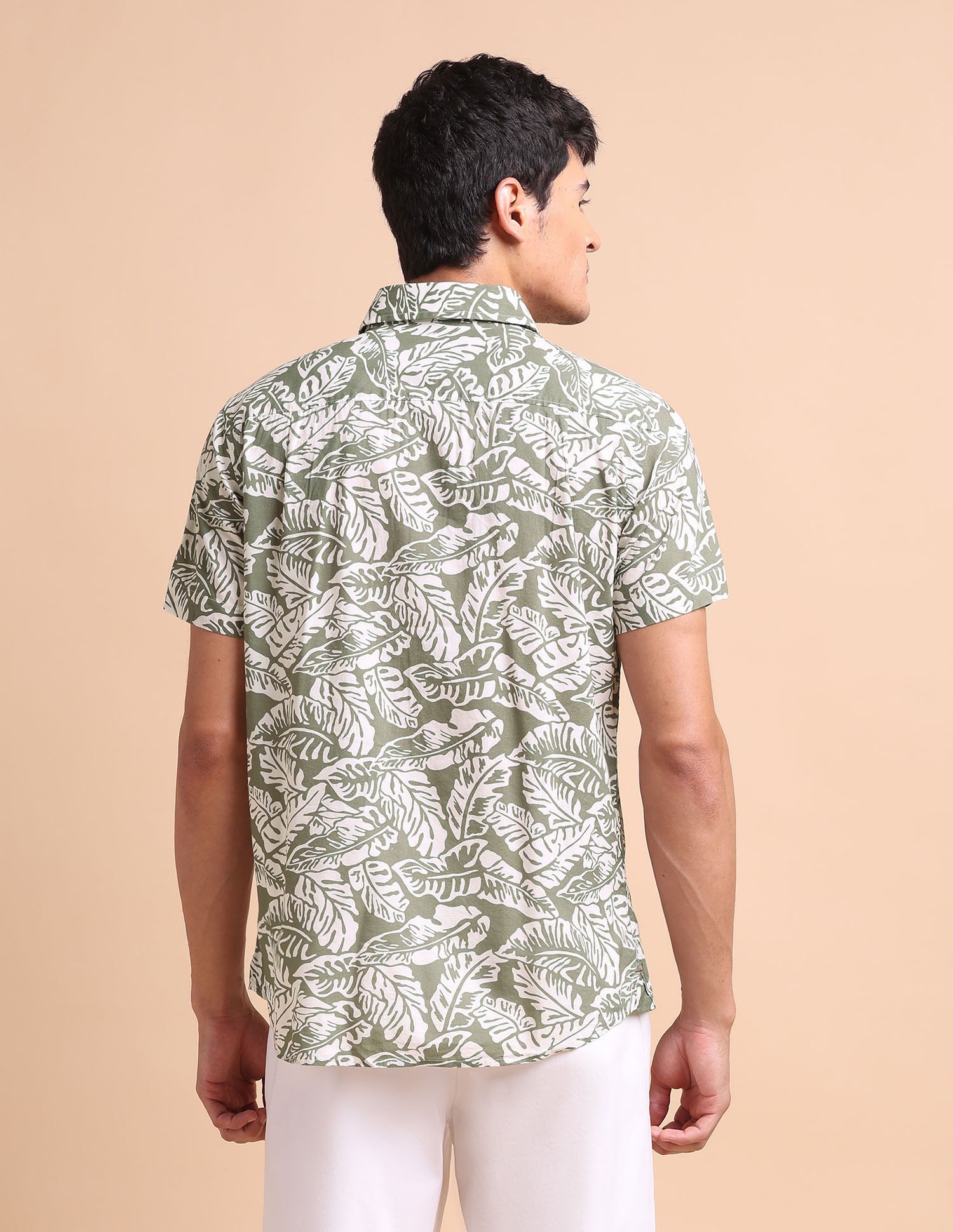 Manhattan Slim Fit All-Over Shirt Light Olive - U.S. POLO ASSN. | Large