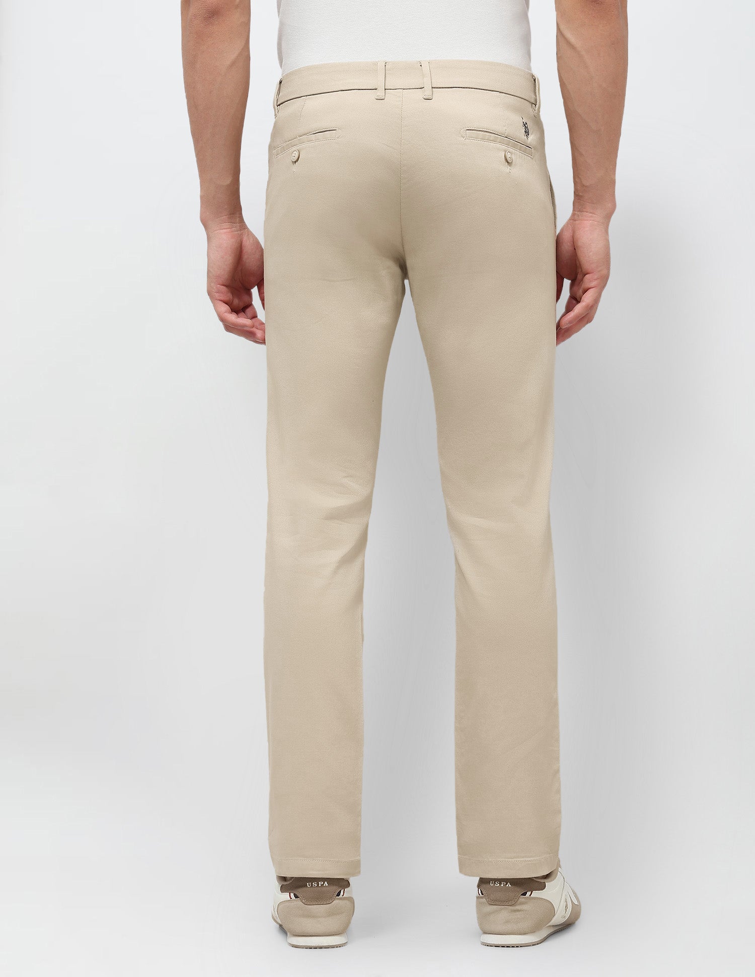 Dobby Weave Slim Fit Trousers Sand - U.S. Polo Assn. India | Large