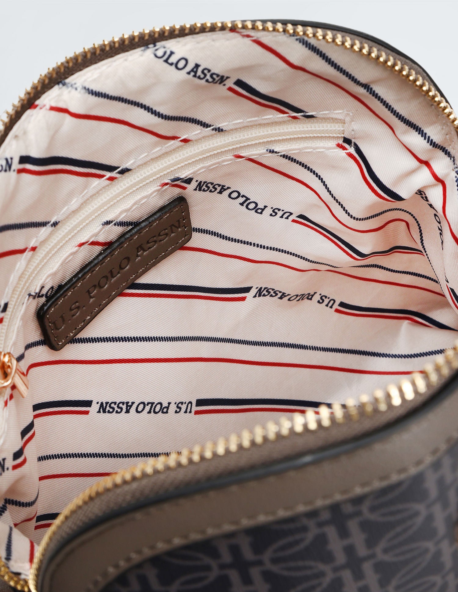 Chain Detail Dome Sling Bag Grey - U.S. POLO ASSN. | Large