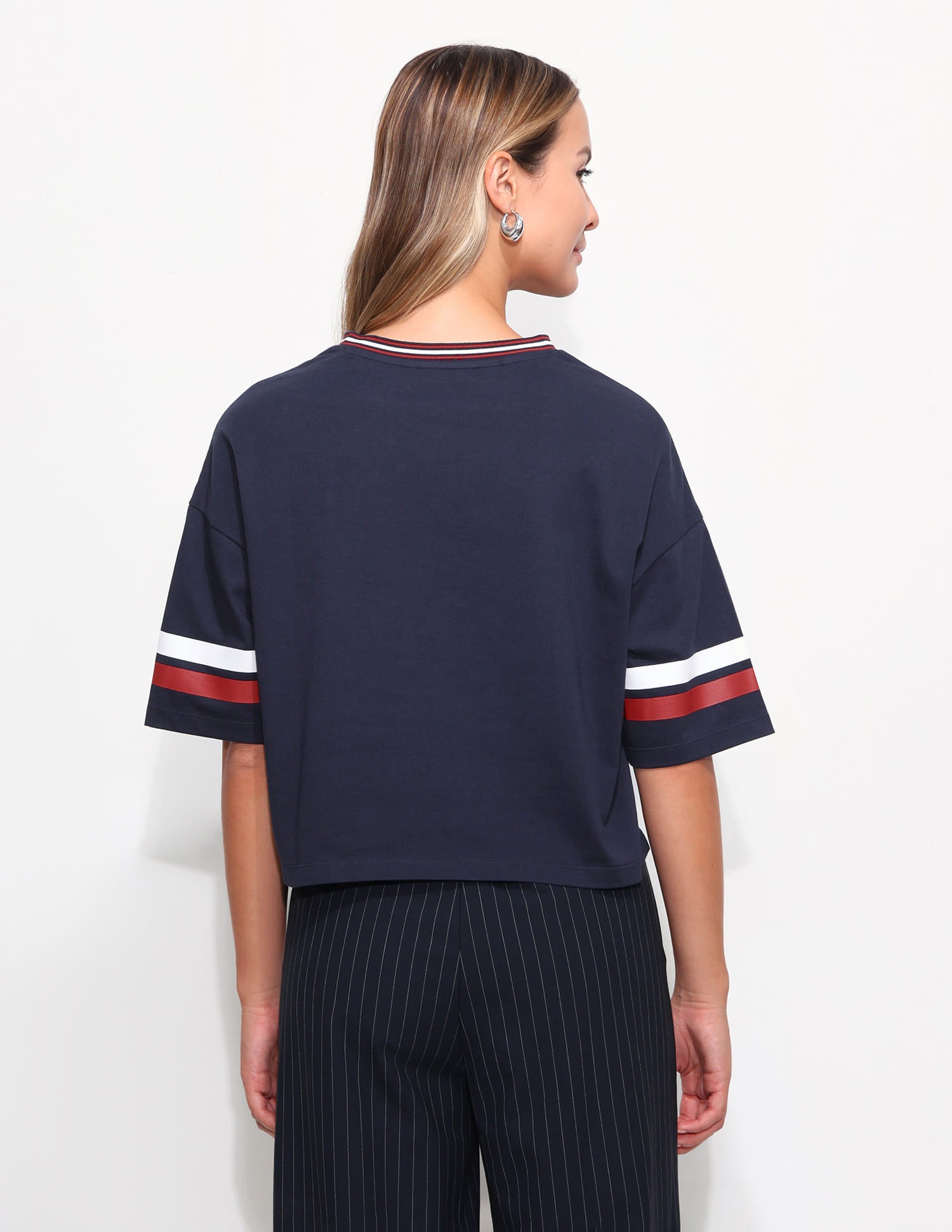 Varsity Relaxed Crop T-Shirt Blue - U.S. Polo Assn. India | Large