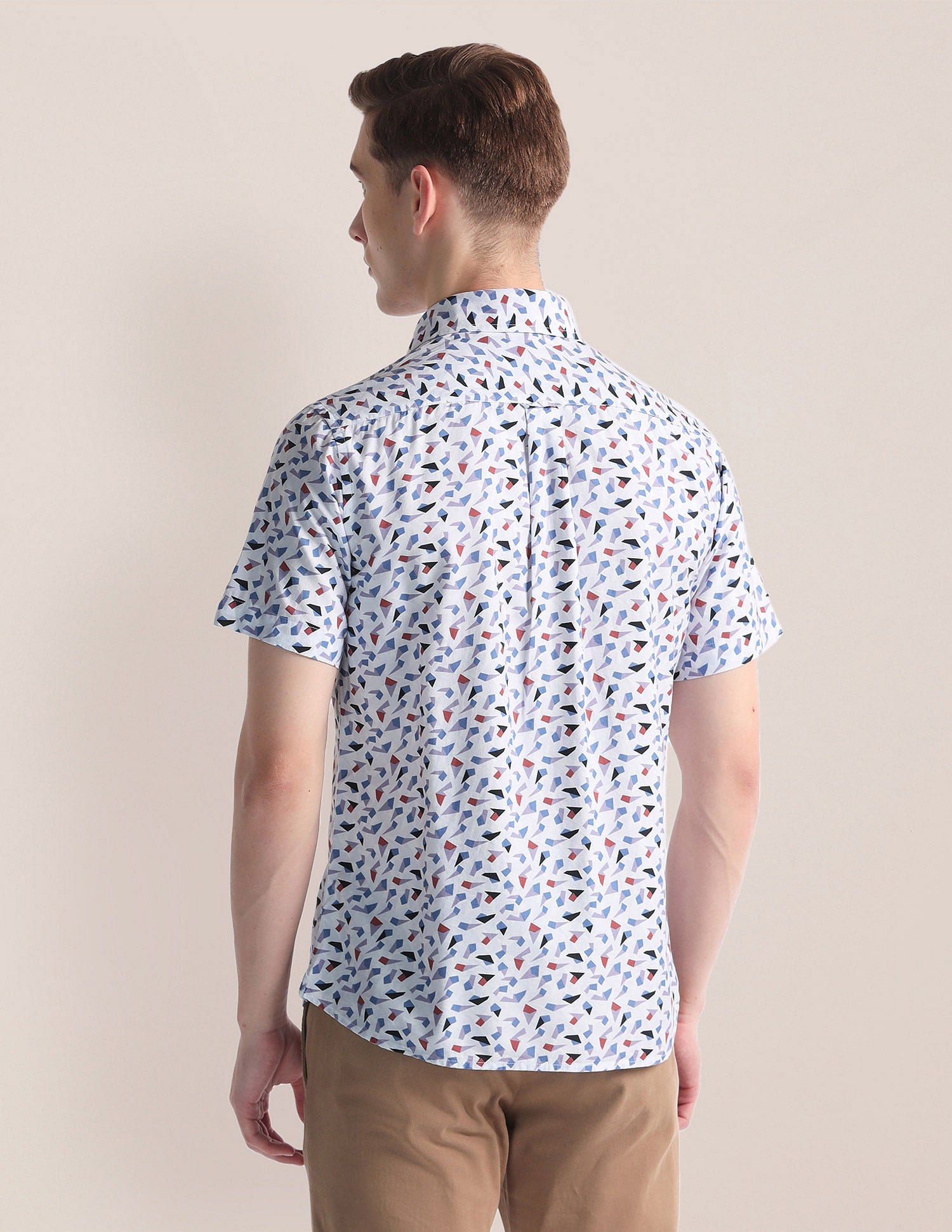 Abstract Print Twill Shirt Blue - U.S. POLO ASSN. | Large