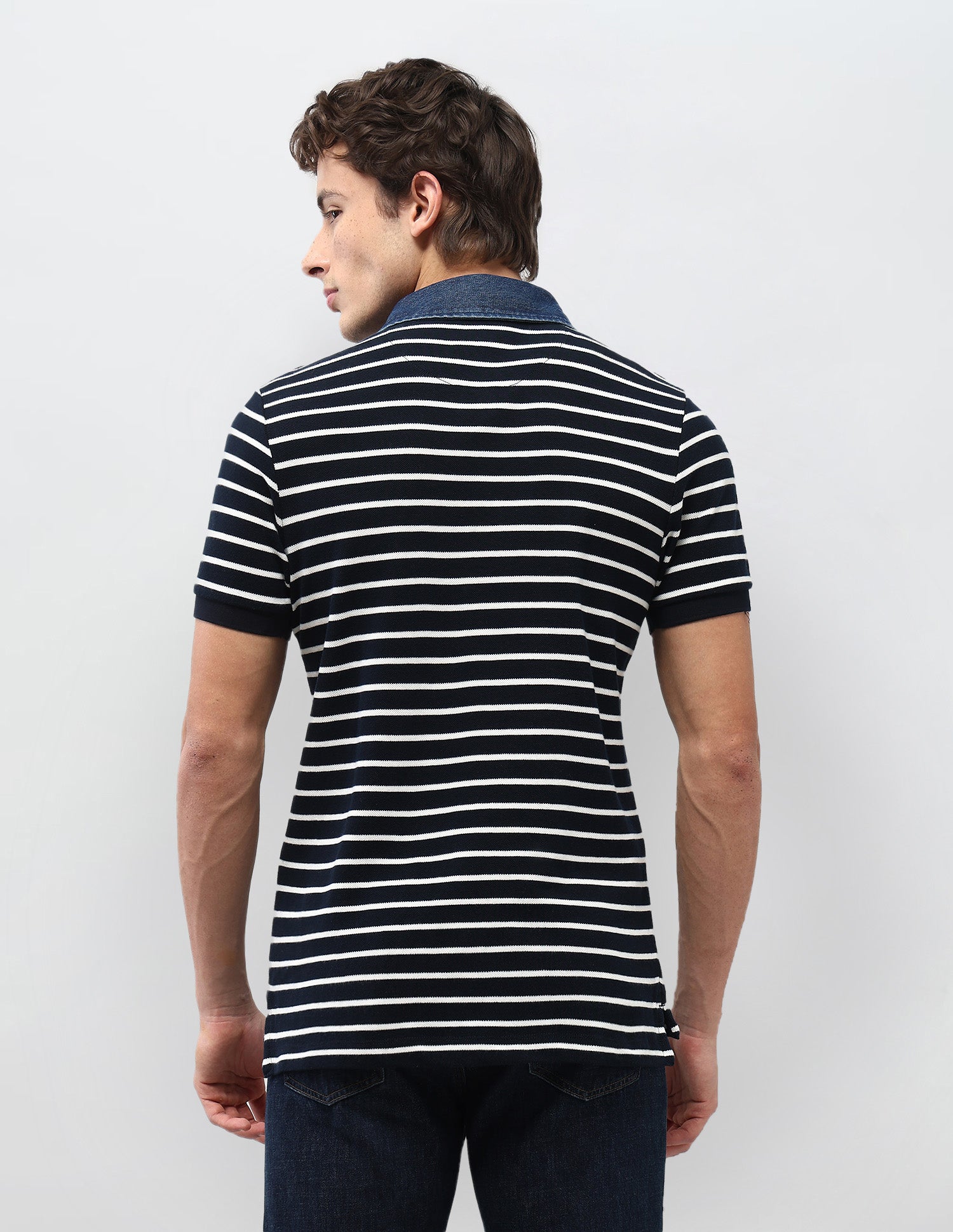 Horizontal Striped Motel On The Coast Polo Shirt Navy - U.S. Polo Assn. India | Large