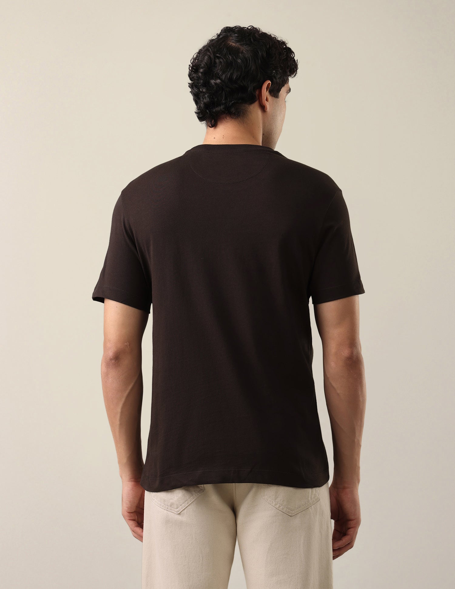 Graphic Brand Printed Slim Fit T-Shirt Dark Brown - U.S. Polo Assn. India | Large