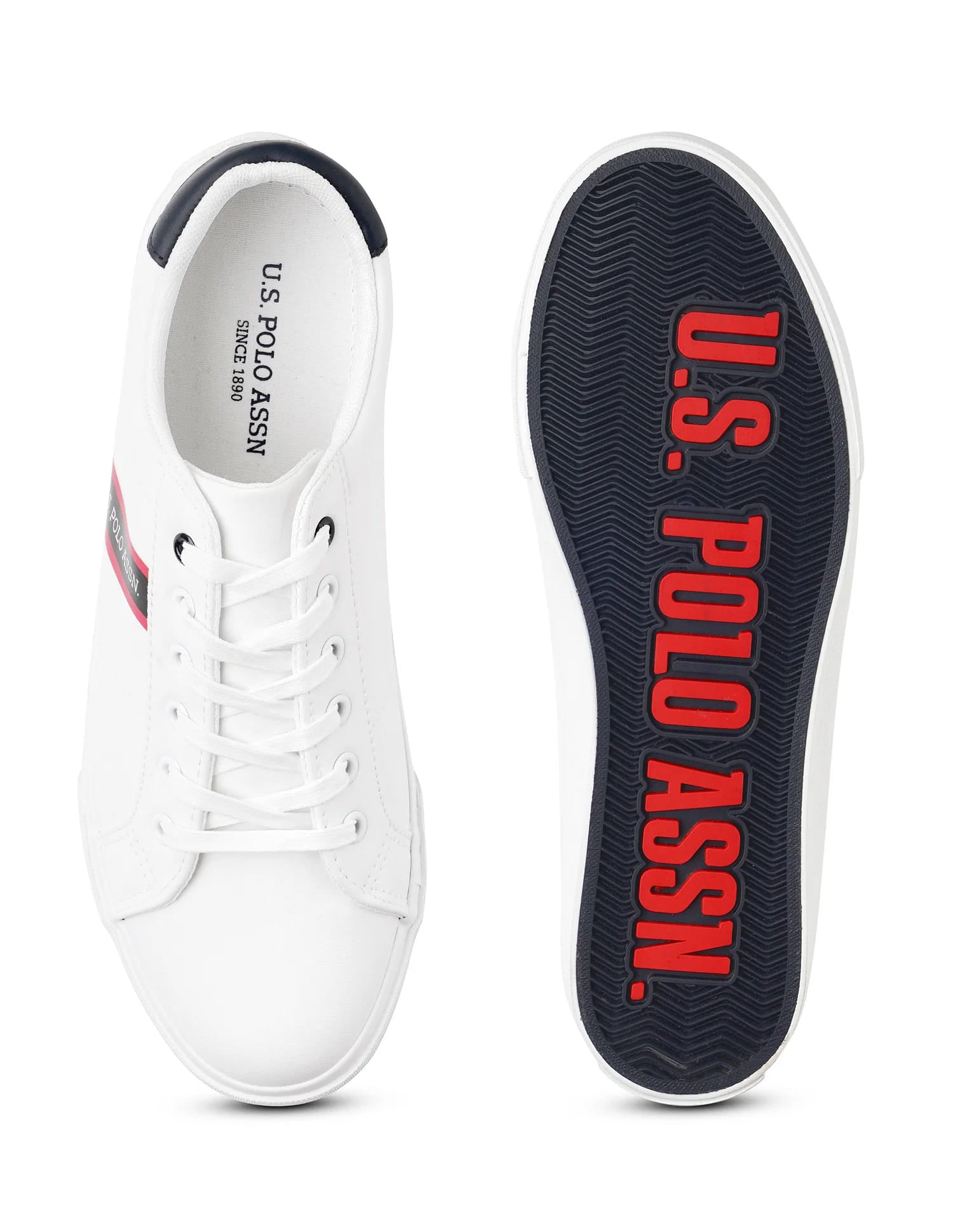 Men Round Toe Lace Up Gaiman 2.0 Sneakers Off White - U.S. Polo Assn. India | Large