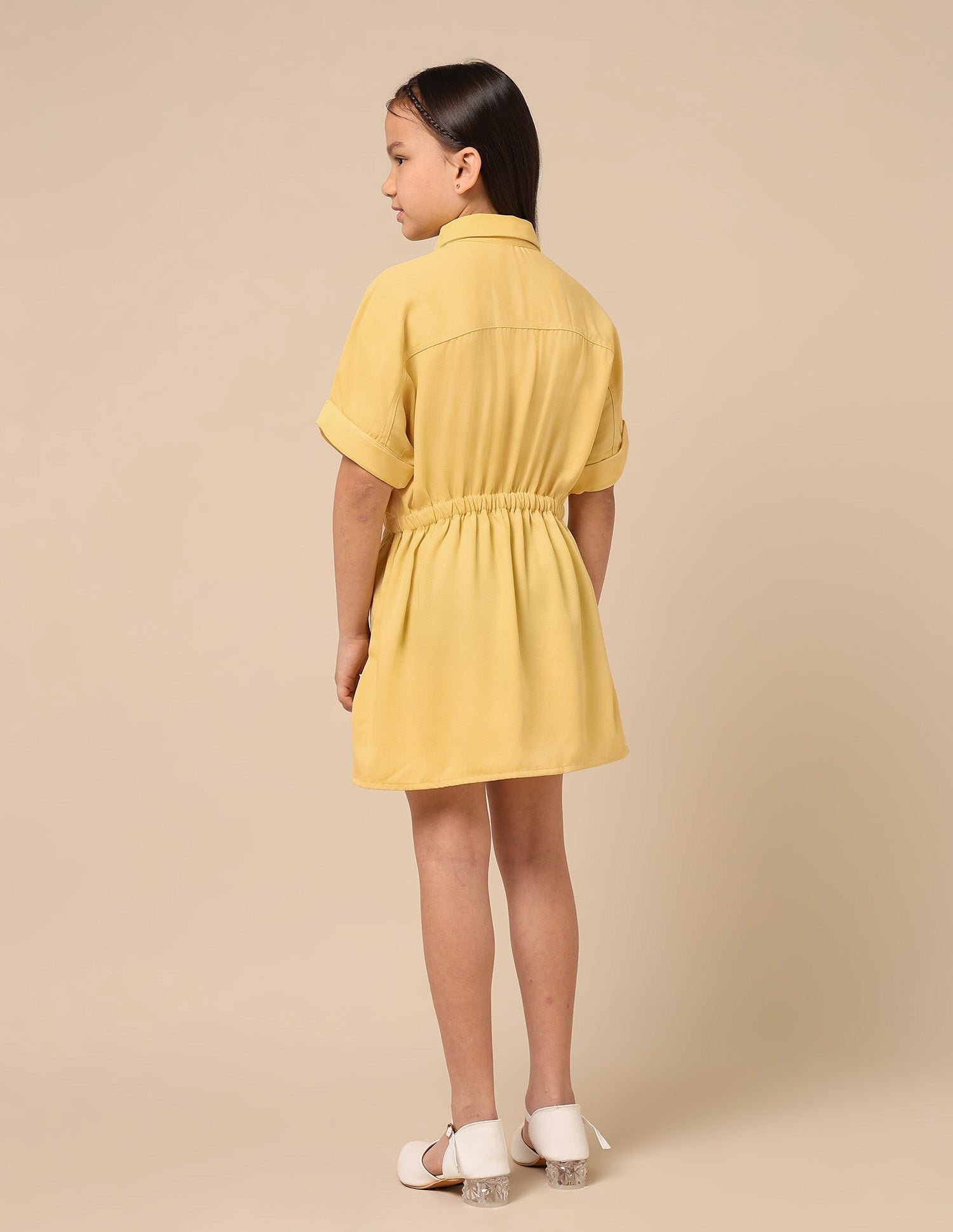 Girls Solid Shirt Dress Yellow - U.S. POLO ASSN. | Large