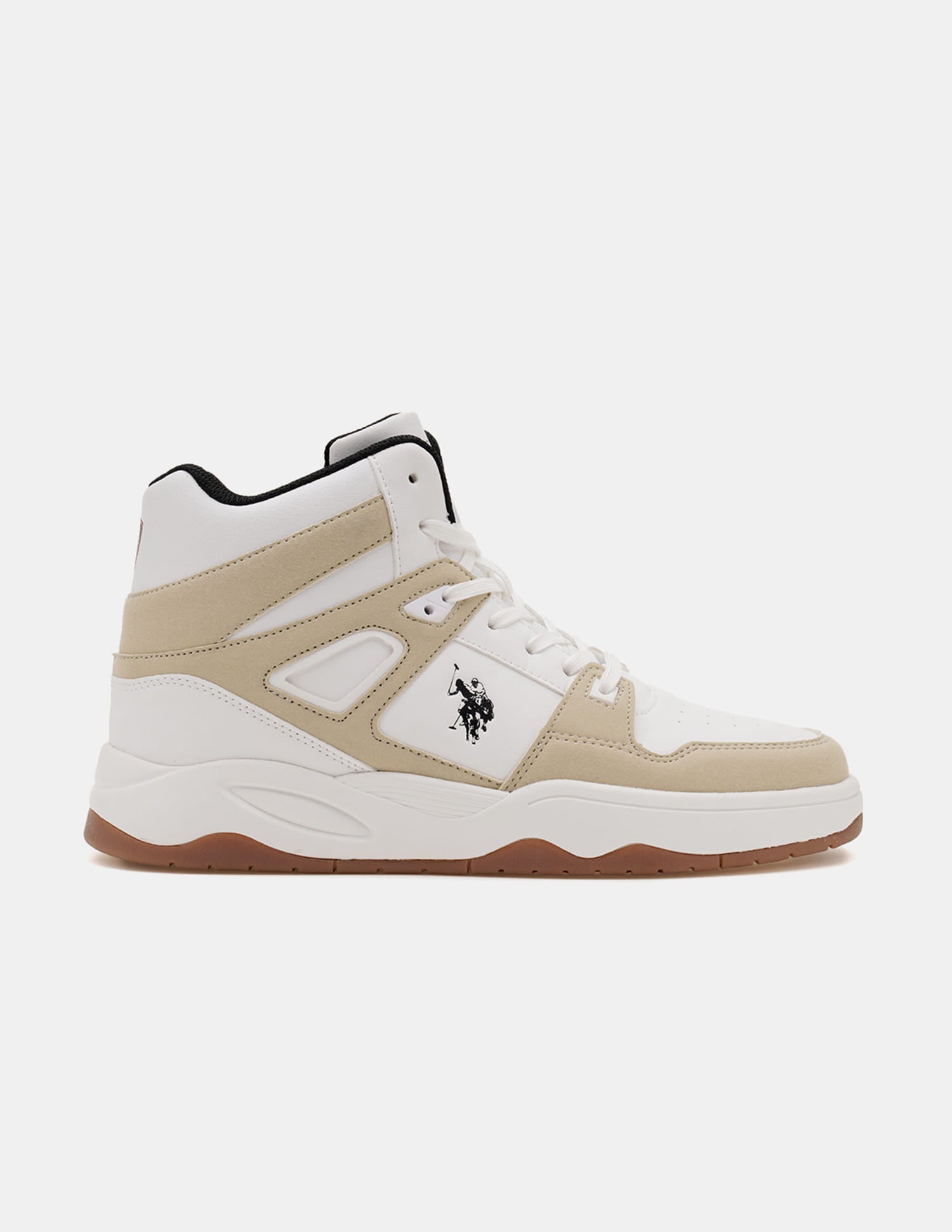 Colour Blocked Mid Top Bruce 2.0 Sneakers Beige - U.S. Polo Assn. India | Large