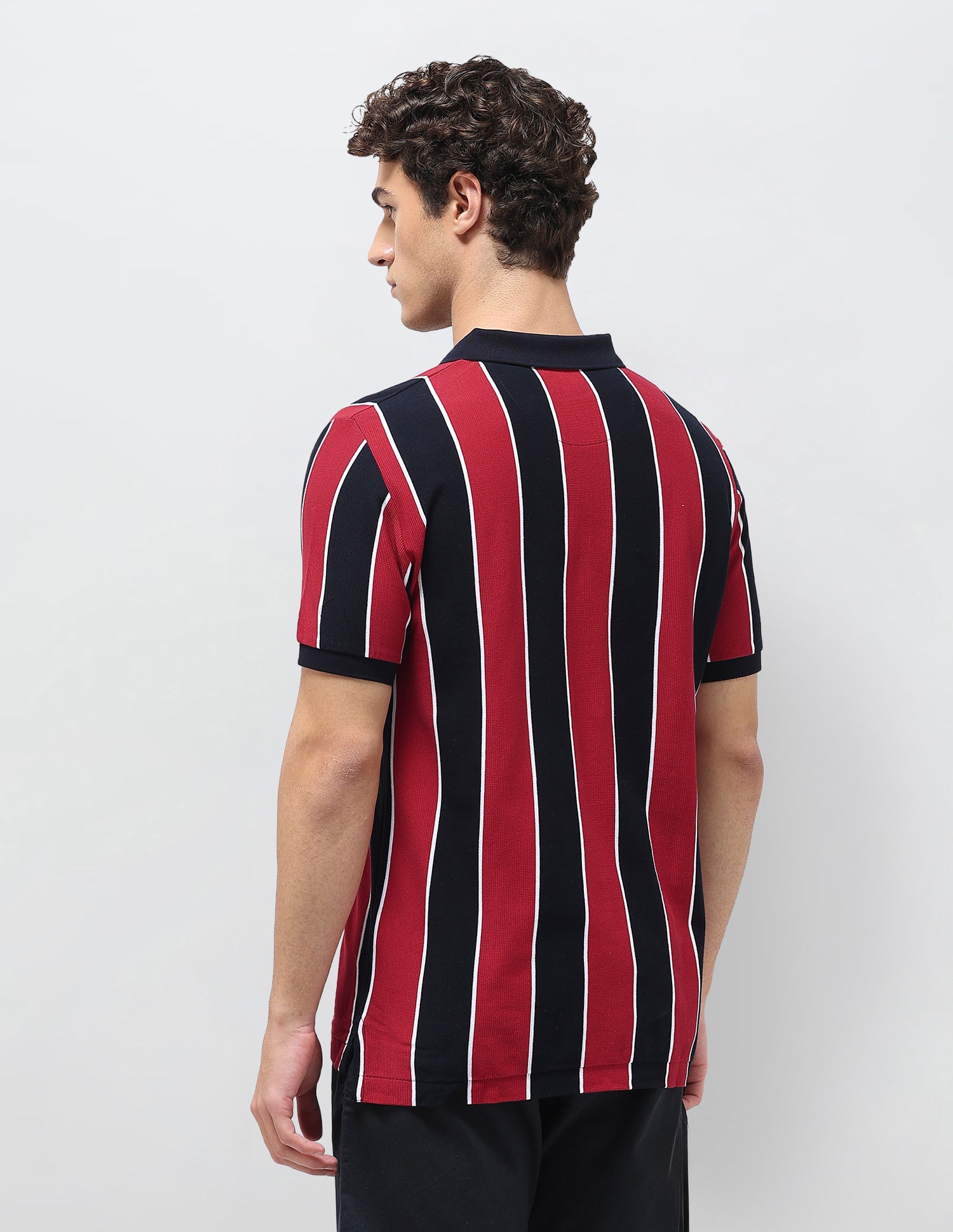 Vertical Striped Slim Fit Polo Shirt Red - U.S. Polo Assn. India | Large