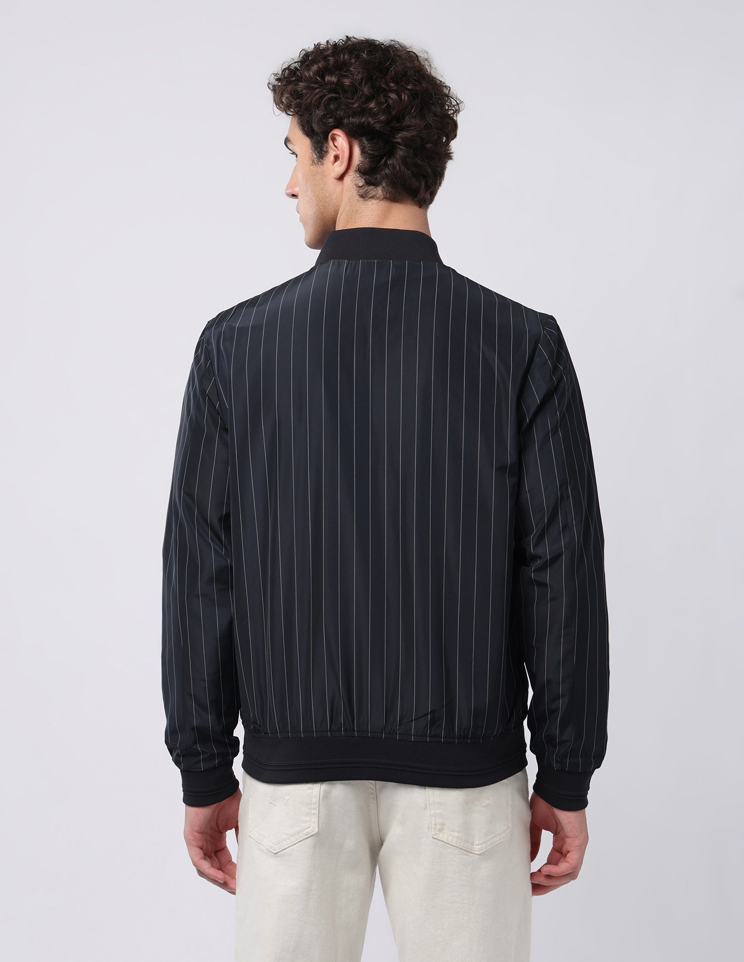 Vertical Striped Bomber Jacket Navy - U.S. Polo Assn. India | Large