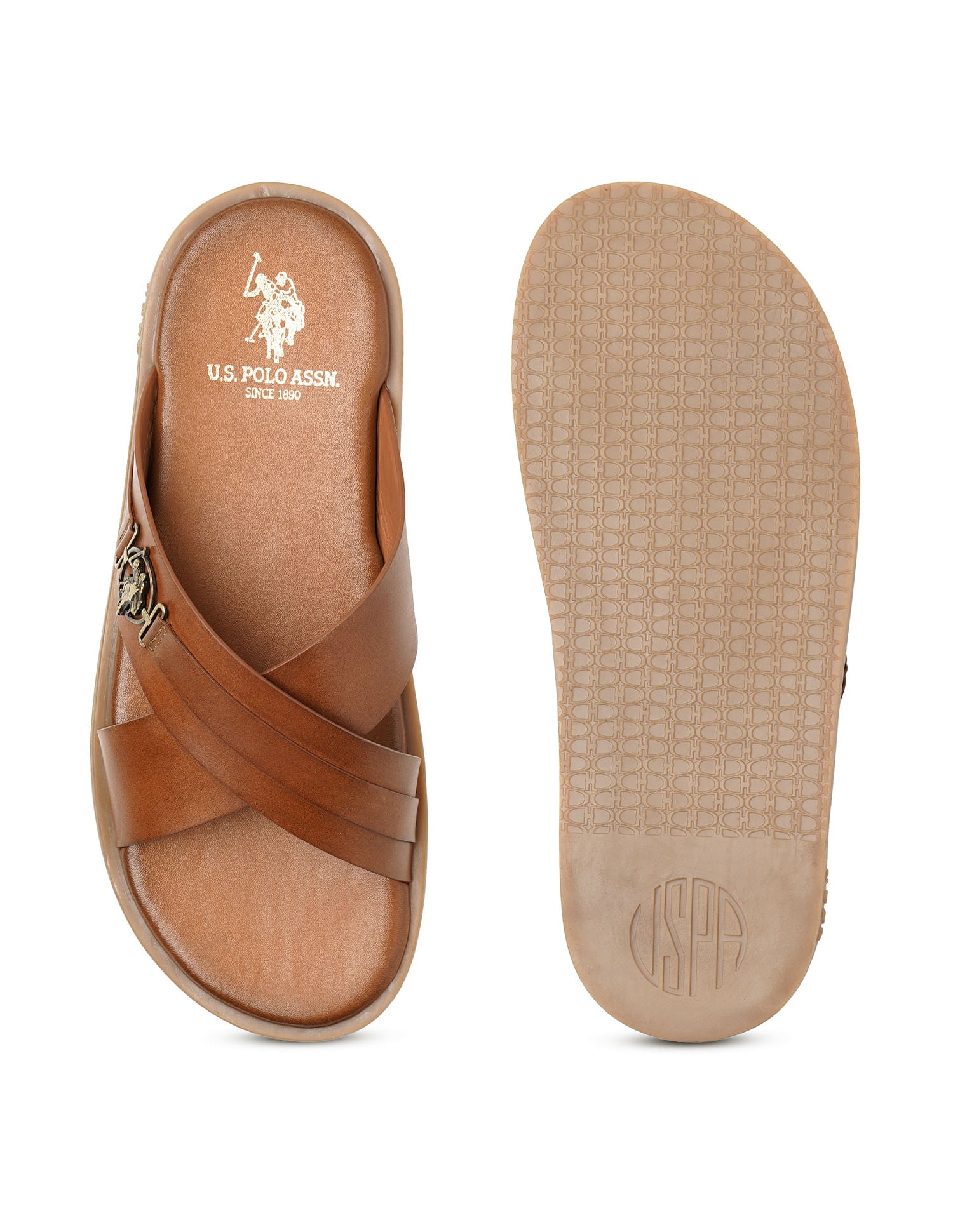 Men Strap Fran Sandals Brown - U.S. Polo Assn. India | Large