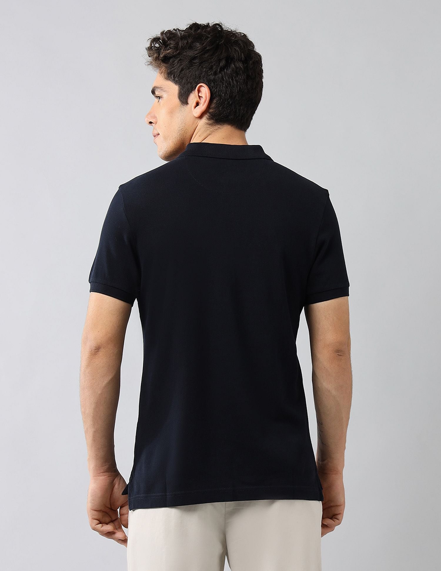 Pure Cotton Muscle Fit Polo Shirt Navy - U.S. POLO ASSN. | Large