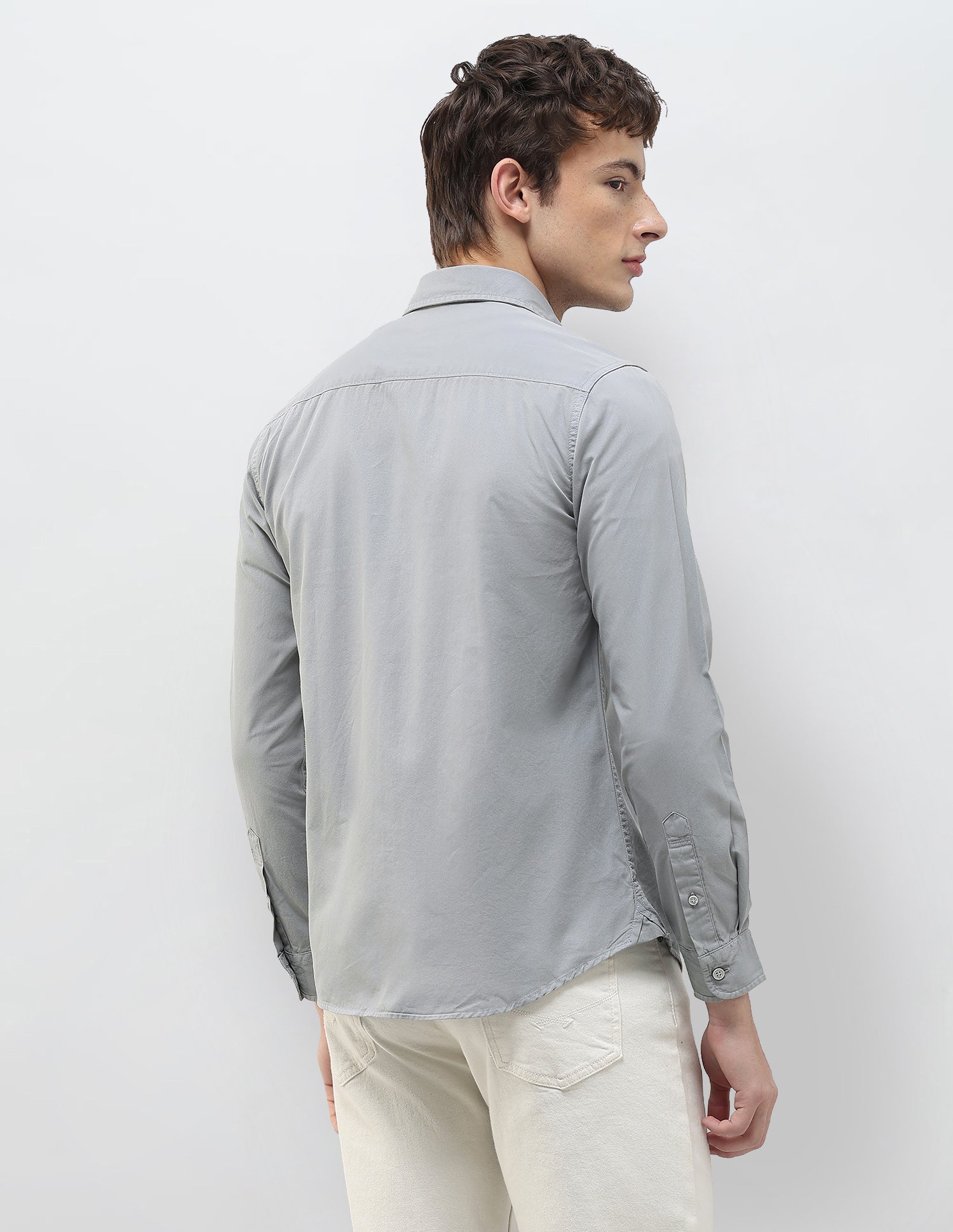 Twill Regular Fit Shirt Grey - U.S. Polo Assn. India | Large