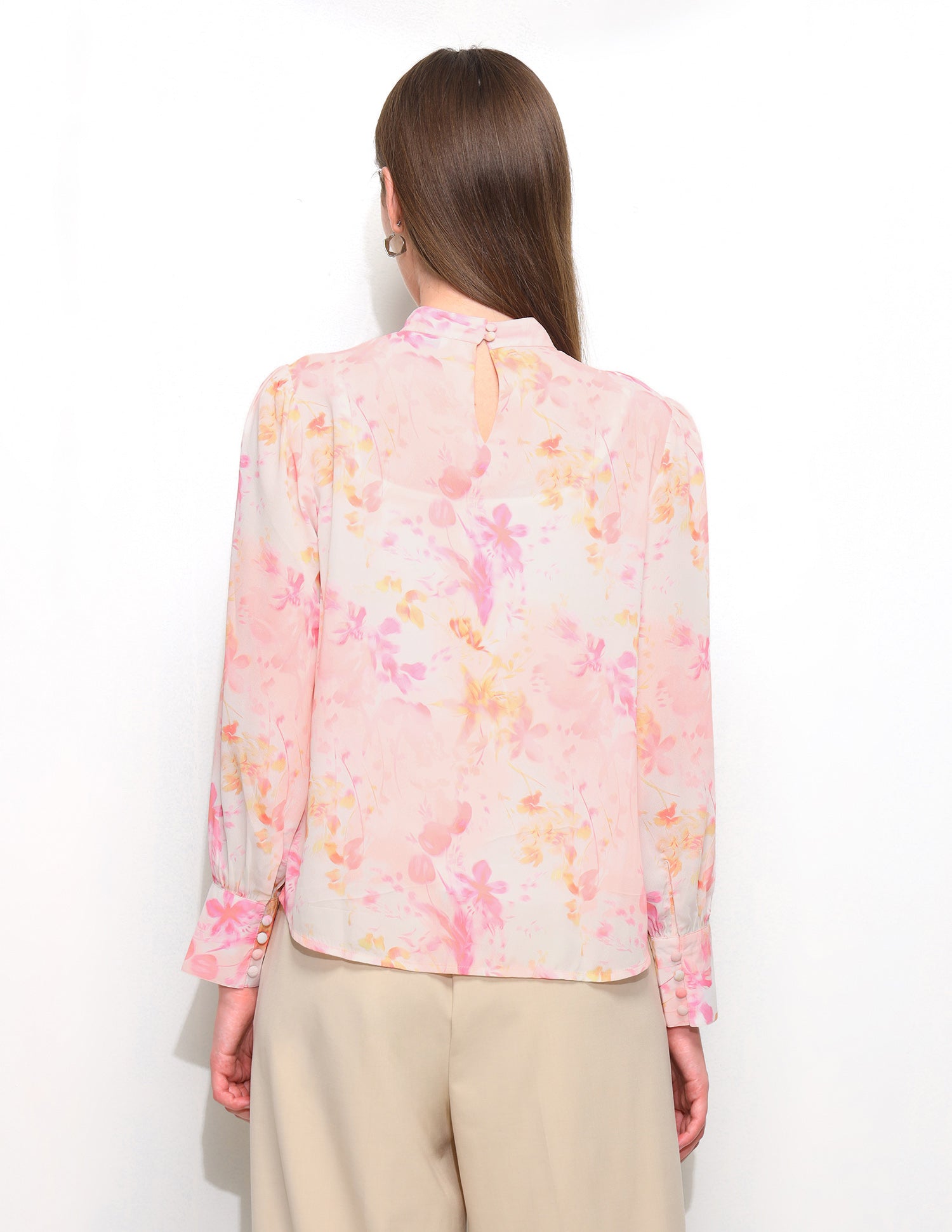High Neck Floral Printed Top Pink - U.S. Polo Assn. India | Large