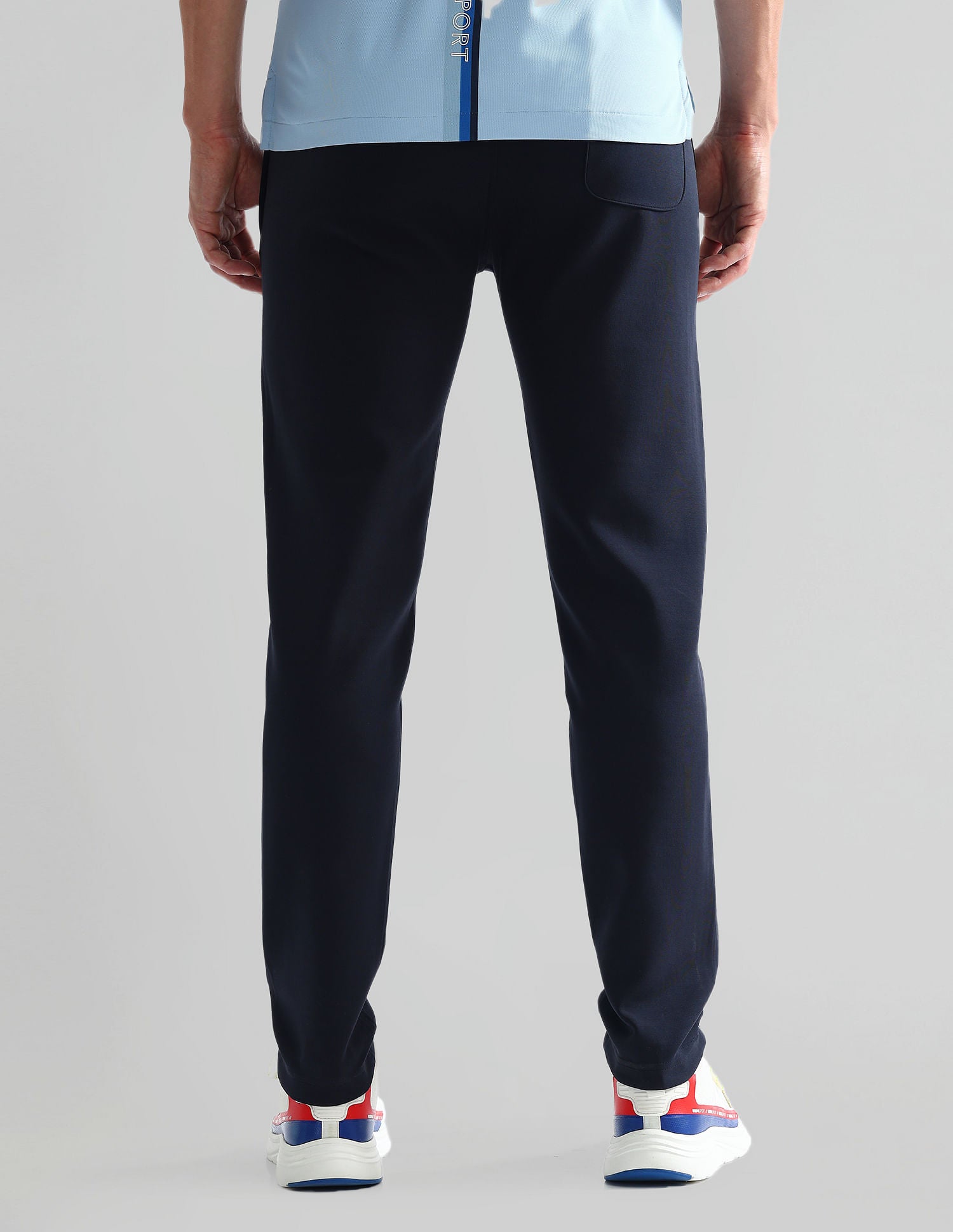 Slim Fit Mid Rise Track Pants Navy - U.S. Polo Assn. India | Large