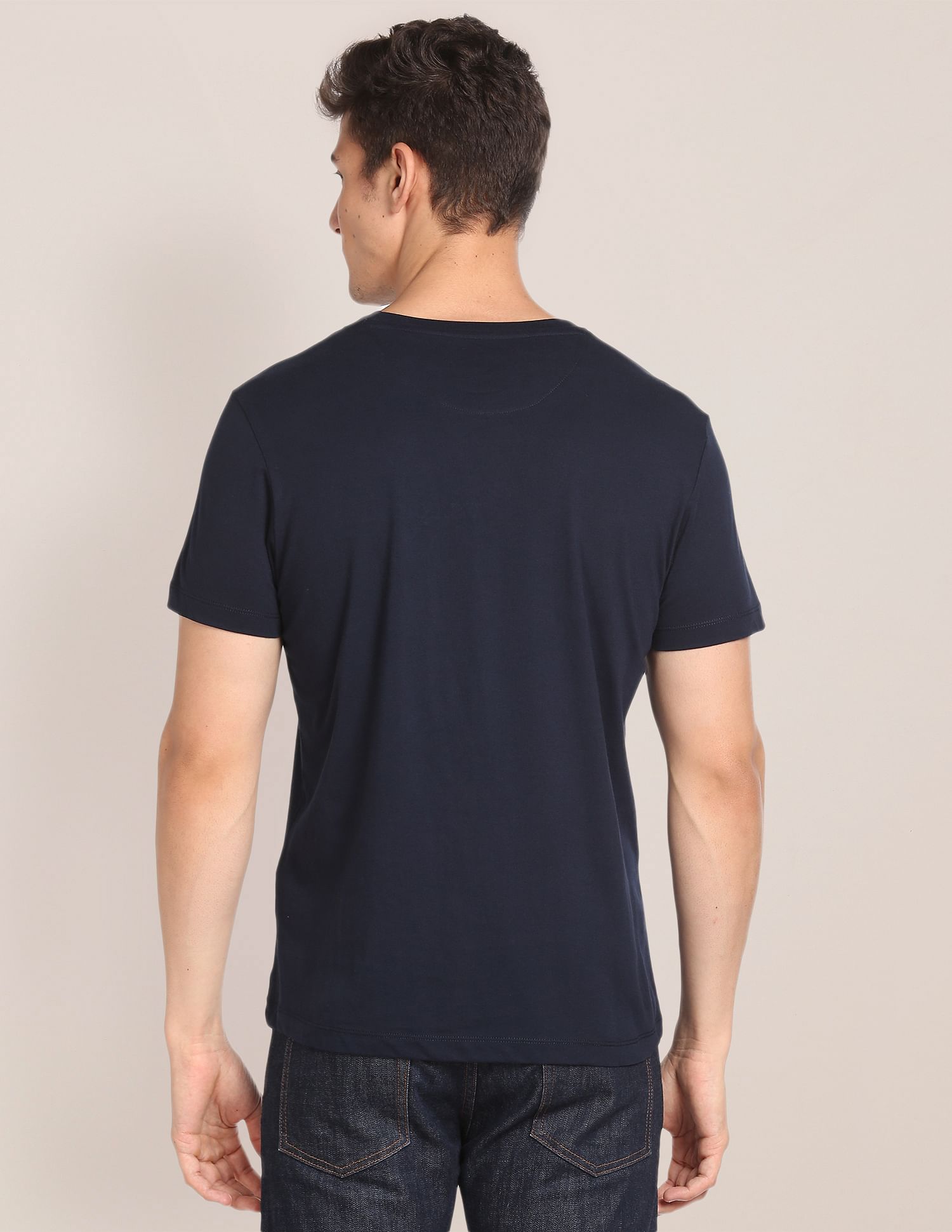 Crew Neck Brand Print T-Shirt Navy - U.S. POLO ASSN. | Large