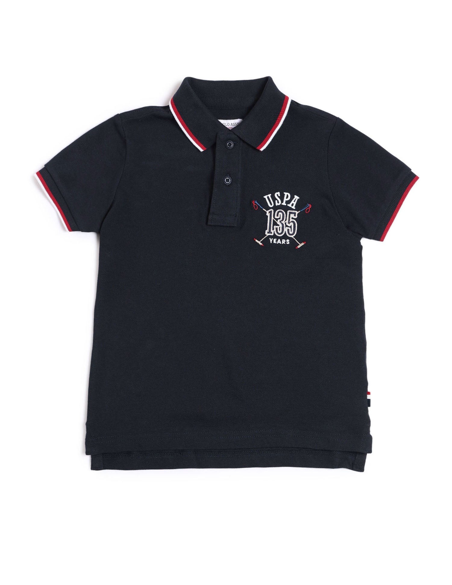 Boys Brand Printed Regular Fit Polo Shirt Navy - U.S. POLO ASSN. | Large
