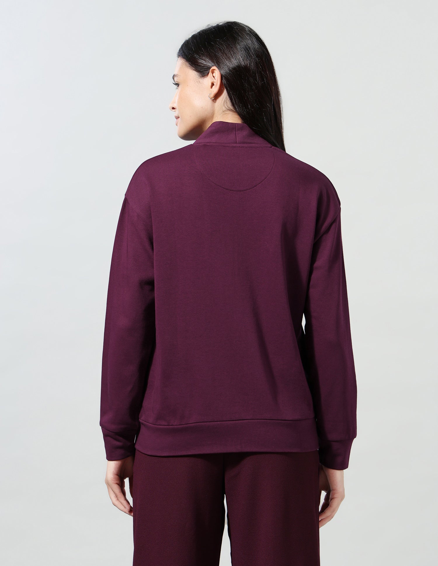 Collarless Zipper Jacket Wine - U.S. Polo Assn. India | Large