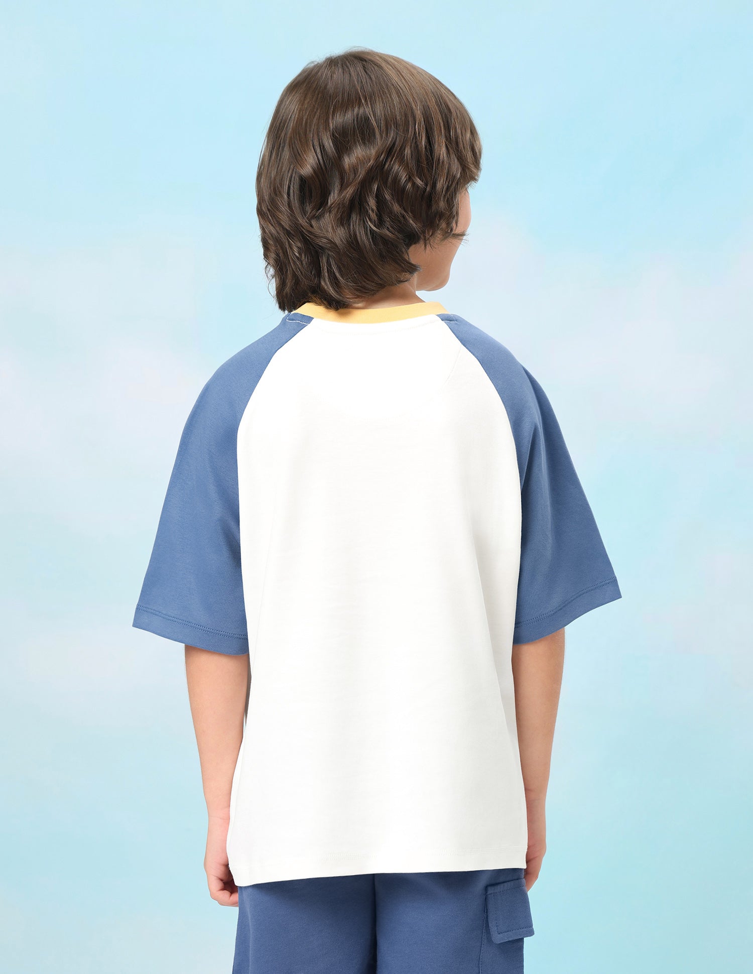 Colour Blocked Oversized Fit T-Shirt Off White - U.S. Polo Assn. India | Large