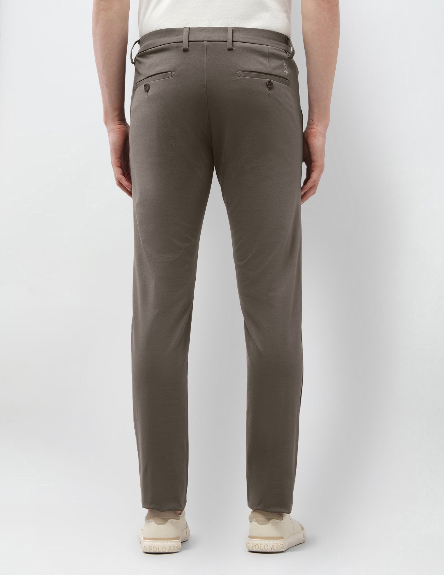 Solid Austin Slim Fit Trousers Brown - U.S. Polo Assn. India | Large