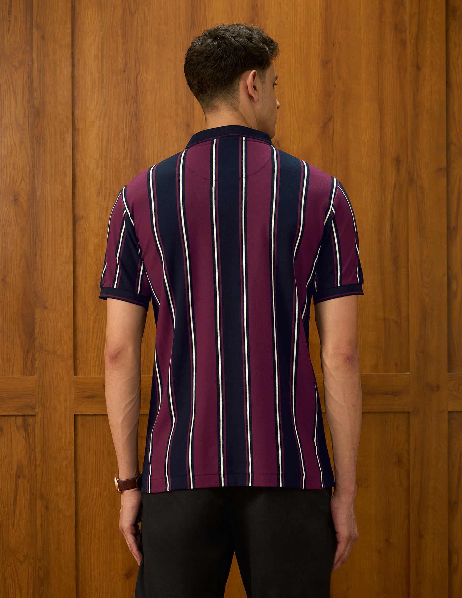 Vertical Striped Varsity Theatre Polo Shirt Maroon - U.S. POLO ASSN. | Large