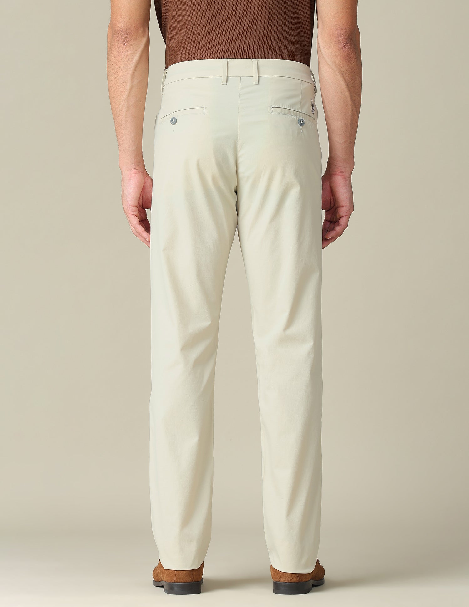 Solid Denver Slim Fit Trousers Stone - U.S. POLO ASSN. | Large