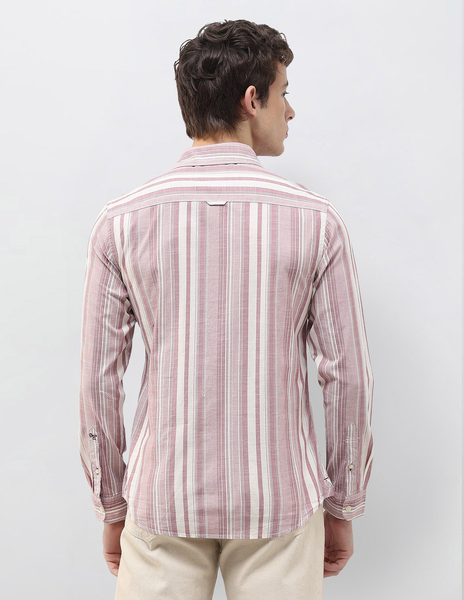 Vertical Striped Regular Fit Shirt Rust - U.S. Polo Assn. India | Large