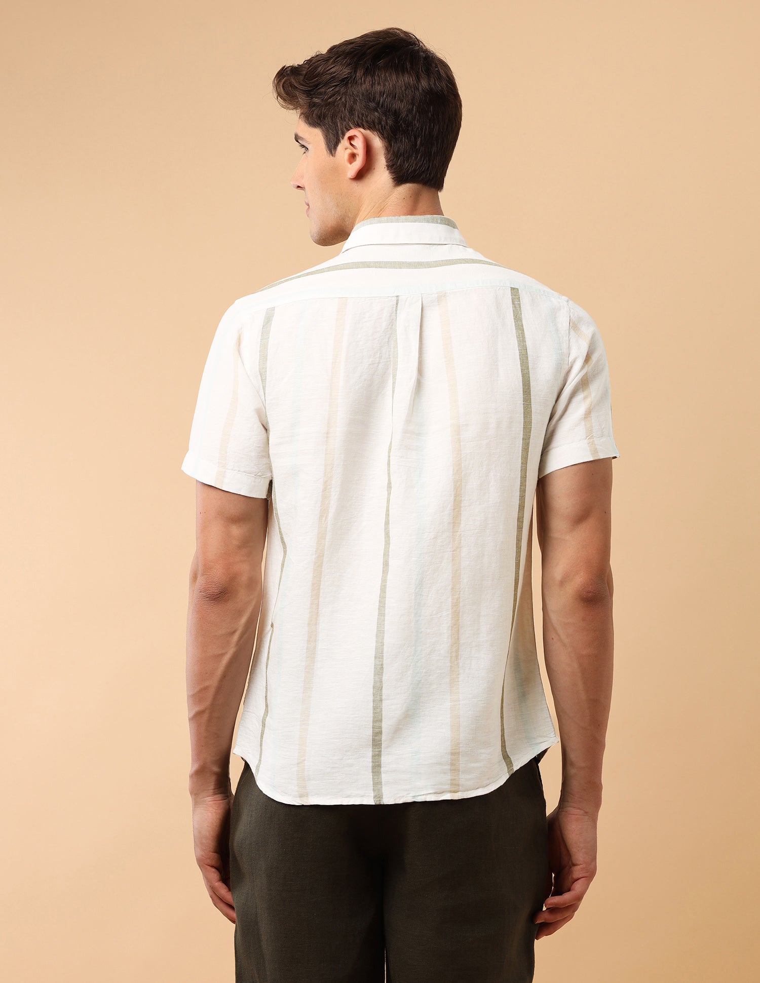 Pacho X Vertical Striped Regular Fit Shirt Ivory - U.S. Polo Assn. India | Large