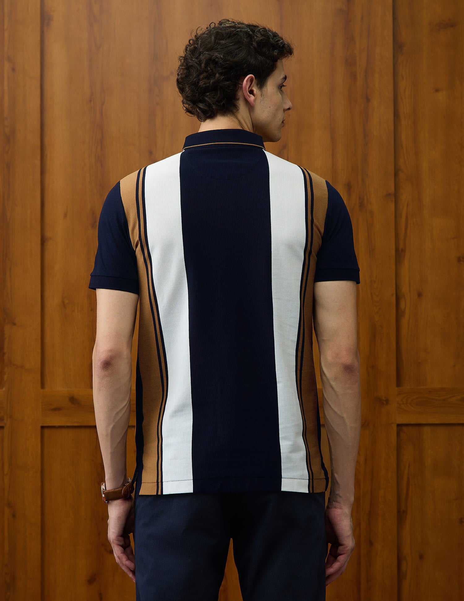 Colourblocked Varsity Theatre Polo Shirt Khaki - U.S. POLO ASSN. | Large