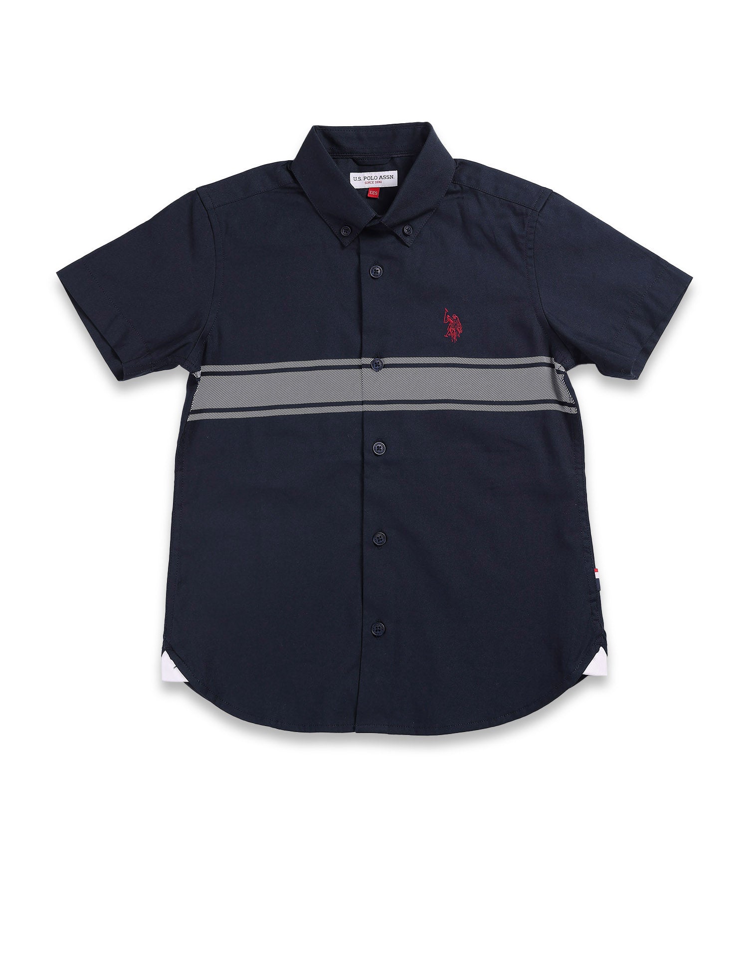Boys Horizontal Stripe Shirt Navy - U.S. POLO ASSN. | Large
