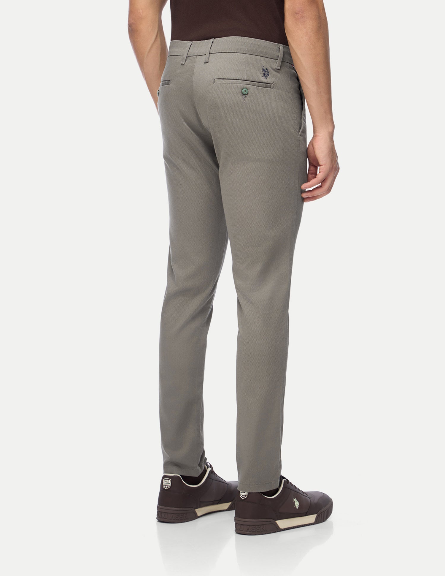 Austin Trim Regular Fit Satin Trousers Grey - U.S. Polo Assn. India | Large