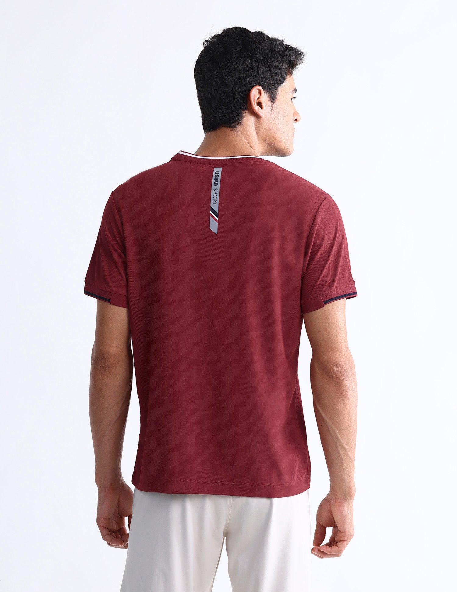 Solid Slim Fit T-Shirt Maroon - U.S. Polo Assn. India | Large