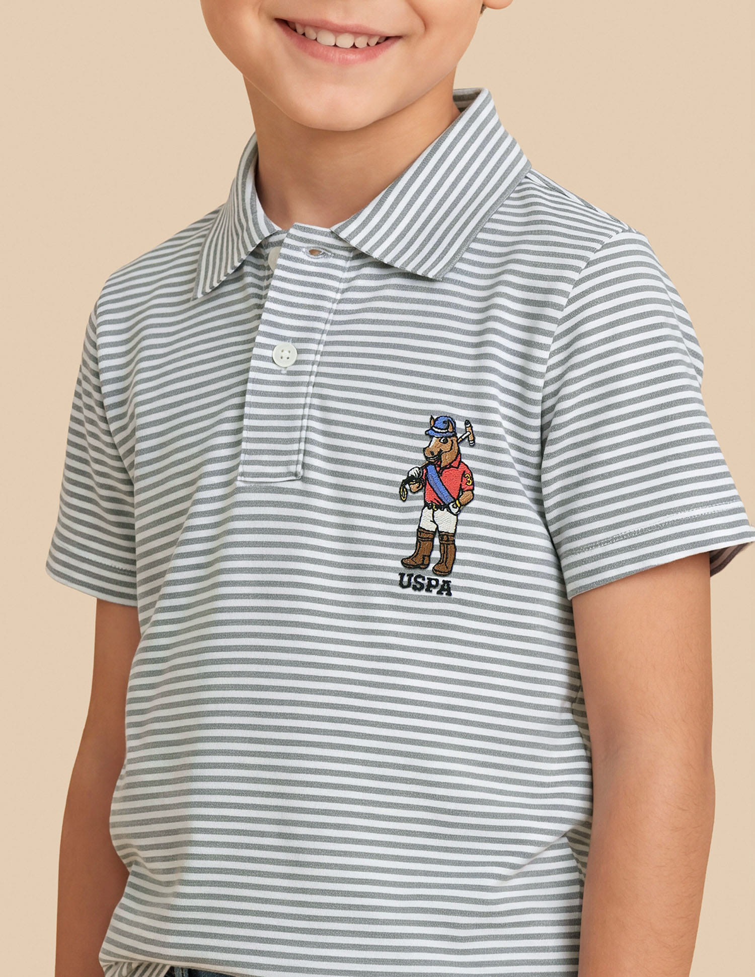 Horizontal Striped Regular Fit Polo Shirt Green - U.S. Polo Assn. India | Large