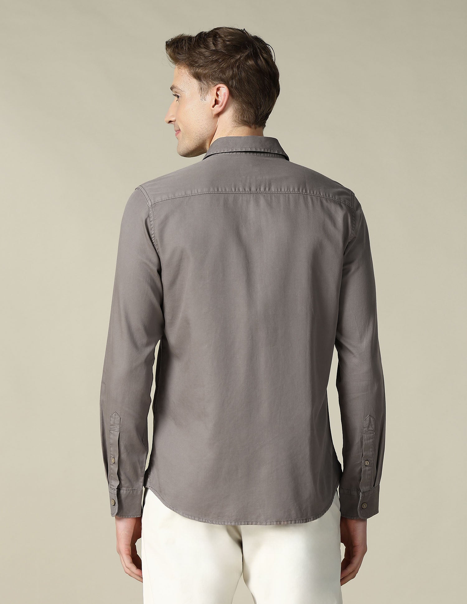 Twill Regular Fit Shirt Brown - U.S. Polo Assn. India | Large