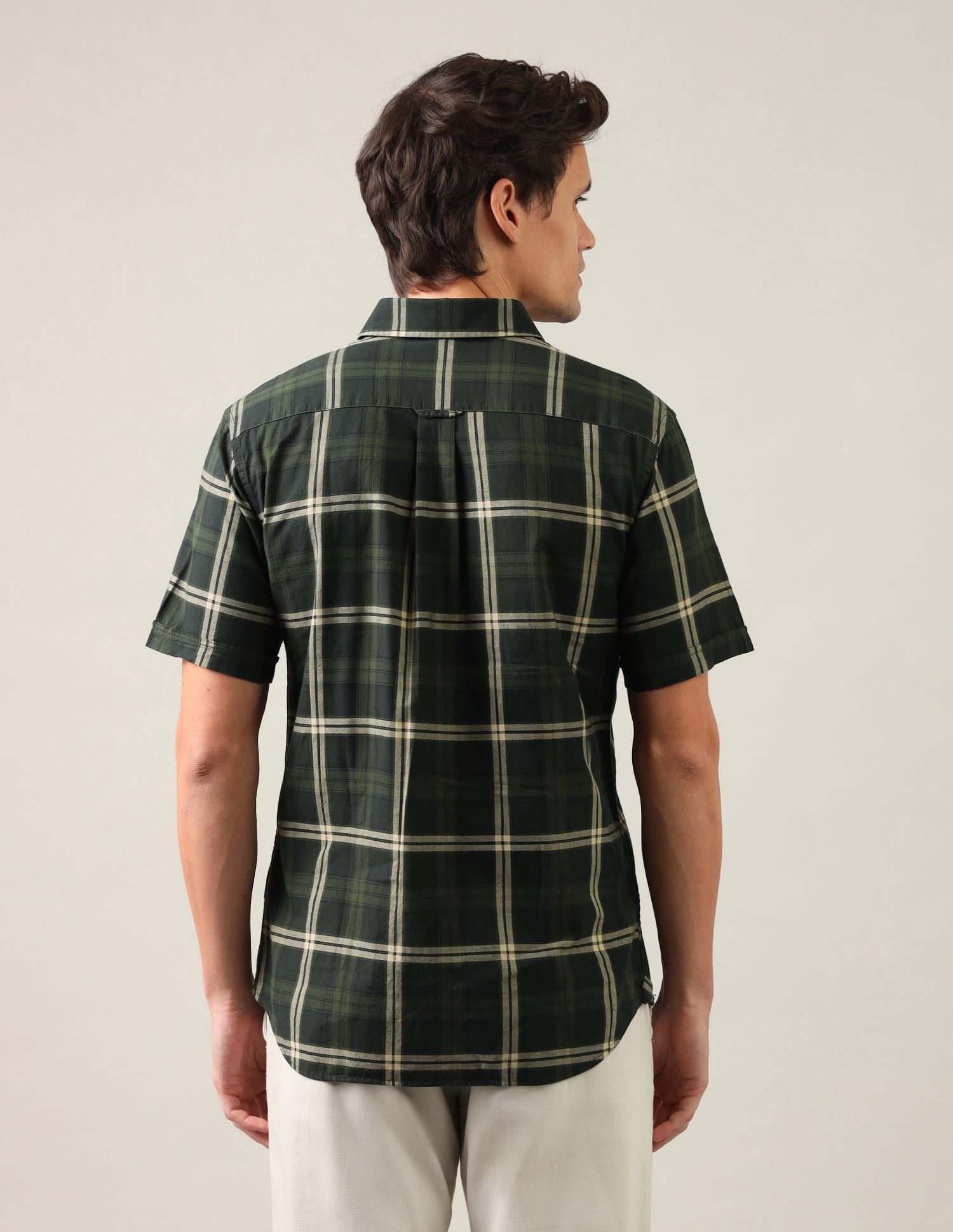 Grid Tattersall Checked Regular Fit Shirt Green - U.S. Polo Assn. India | Large