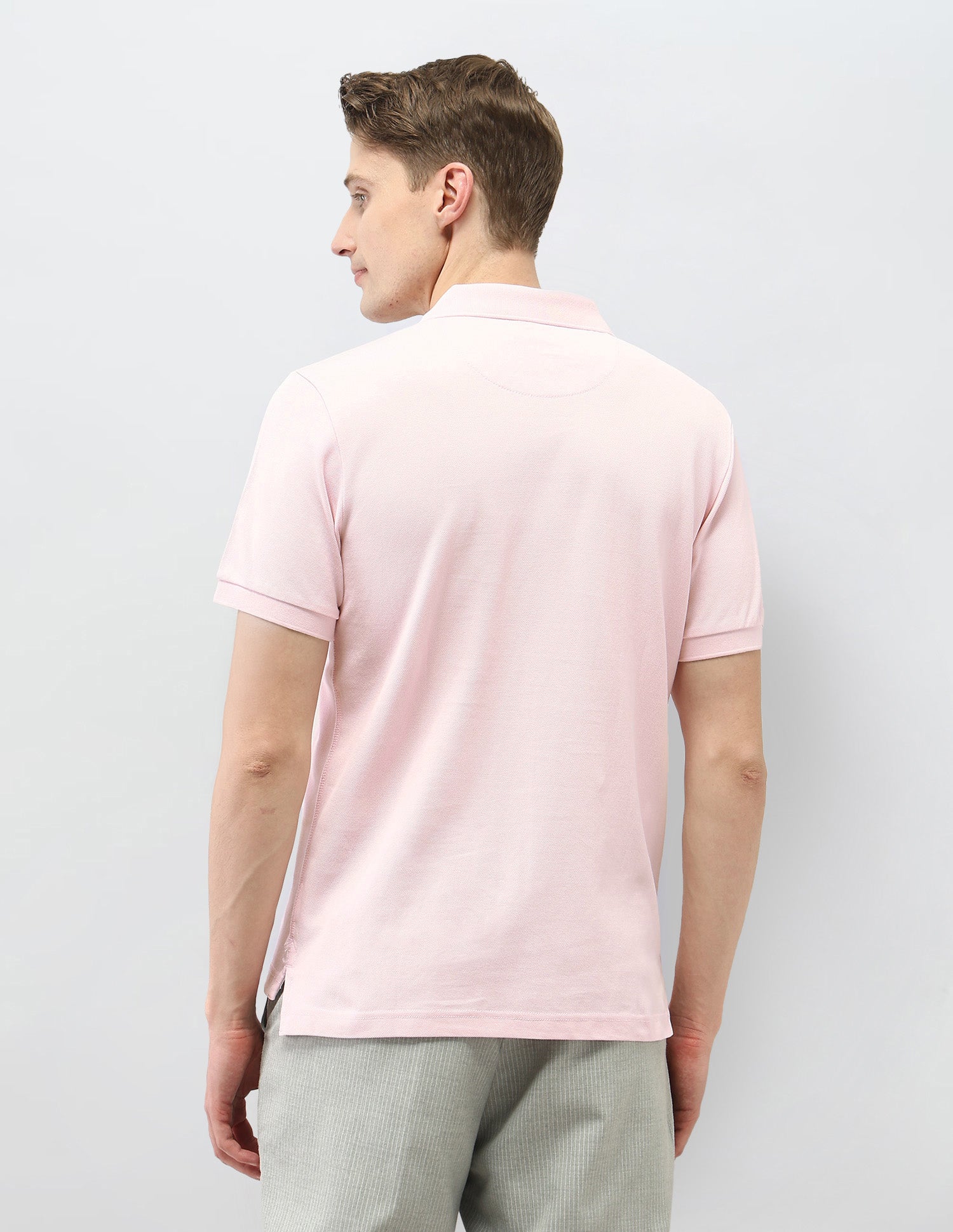 Solid Slim Fit Polo Shirt Light Pink - U.S. Polo Assn. India | Large